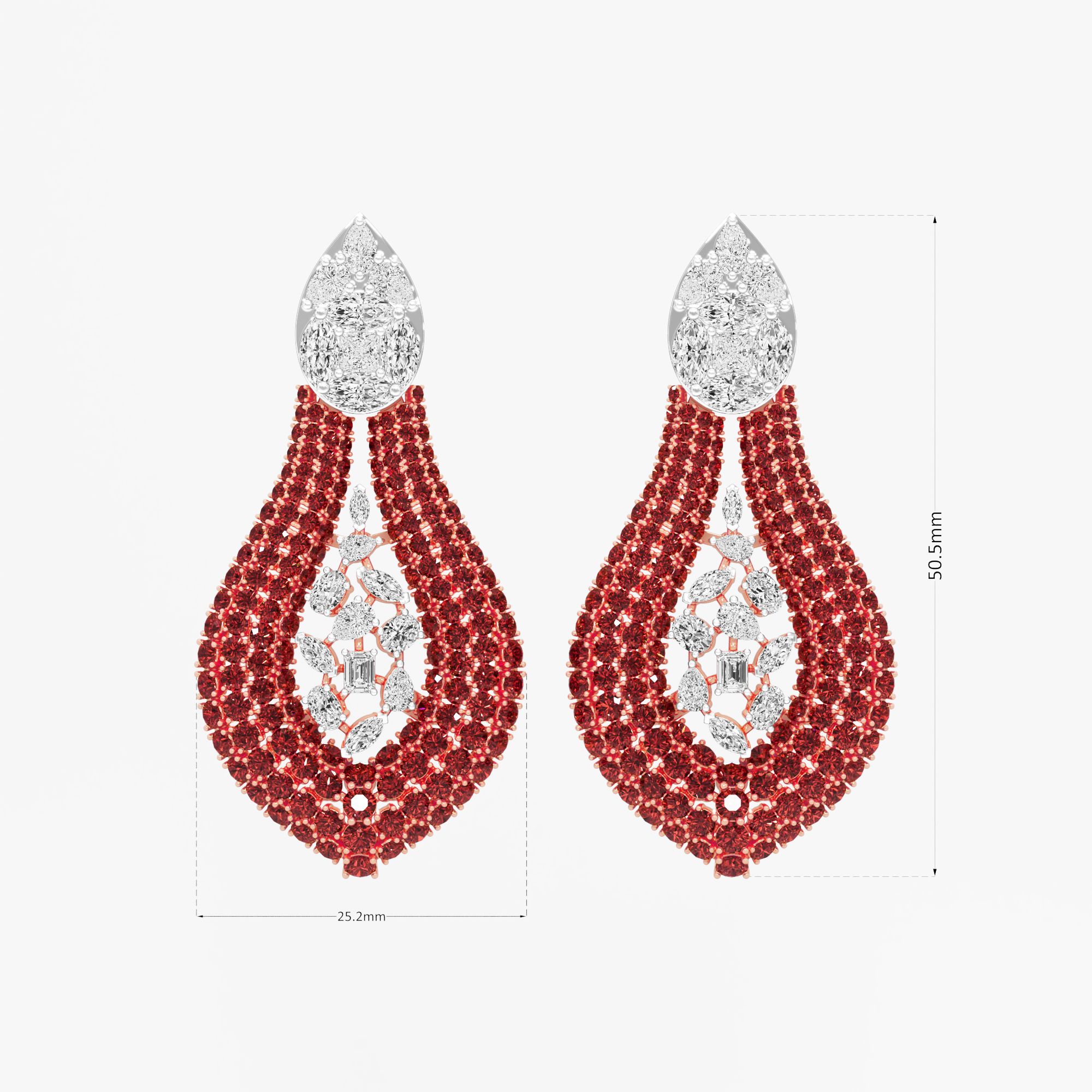 Carmine Teardrop Dangle Earrings