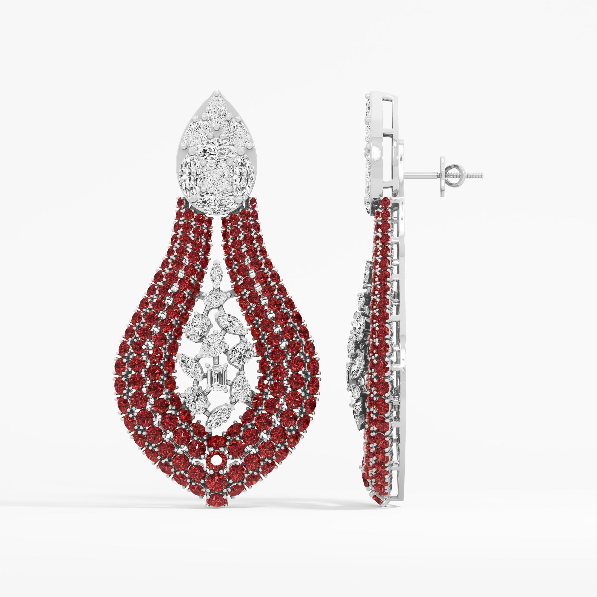 Carmine Teardrop Dangle Earrings