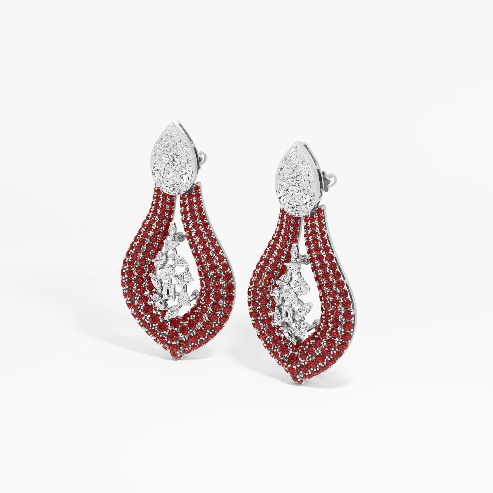 Carmine Teardrop Dangle Earrings