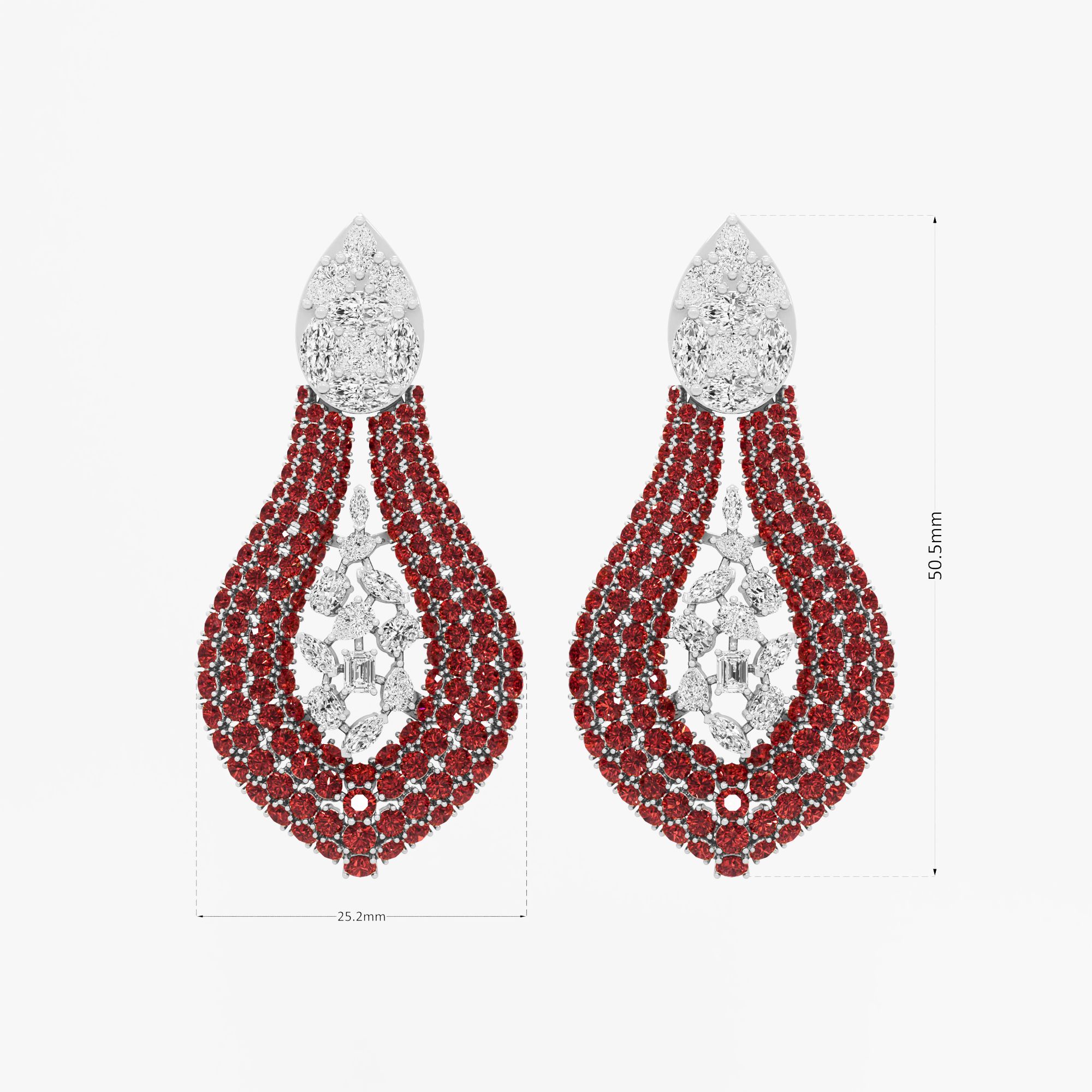 Carmine Teardrop Dangle Earrings