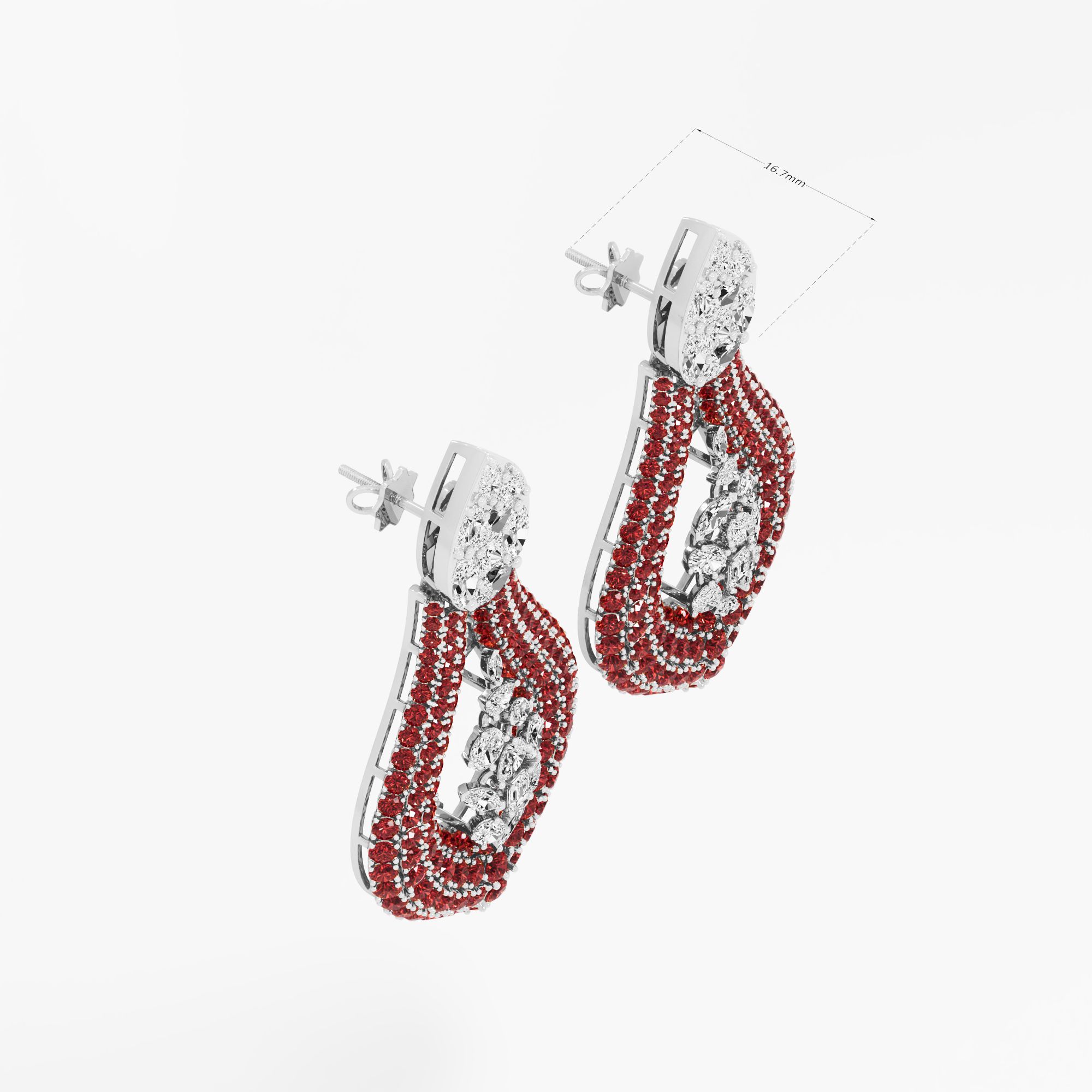 Carmine Teardrop Dangle Earrings