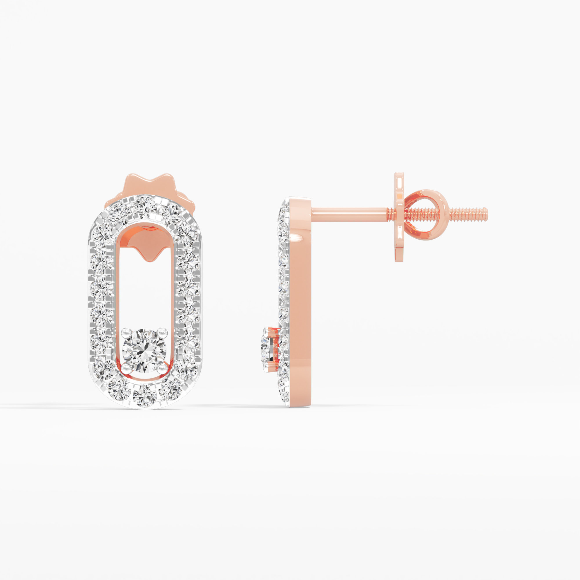 Radiant Link Stud Earrings