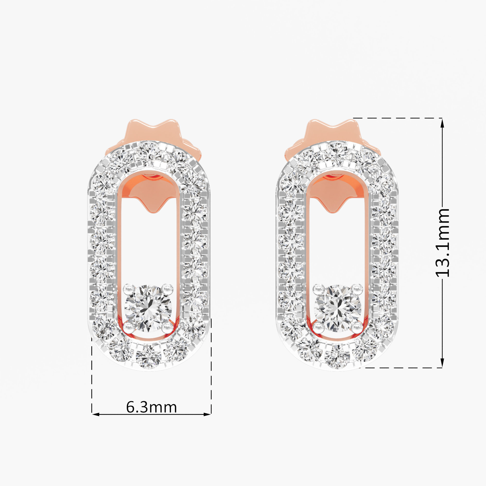 Radiant Link Stud Earrings