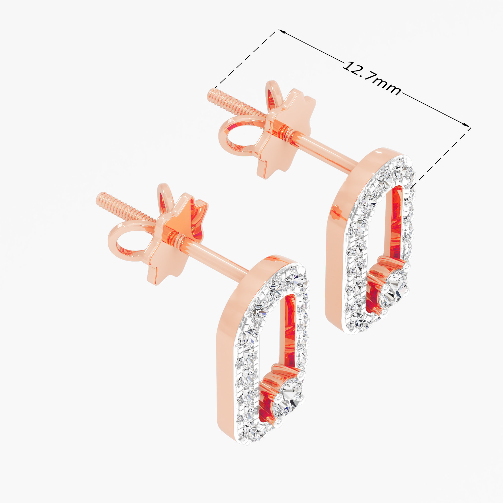 Radiant Link Stud Earrings