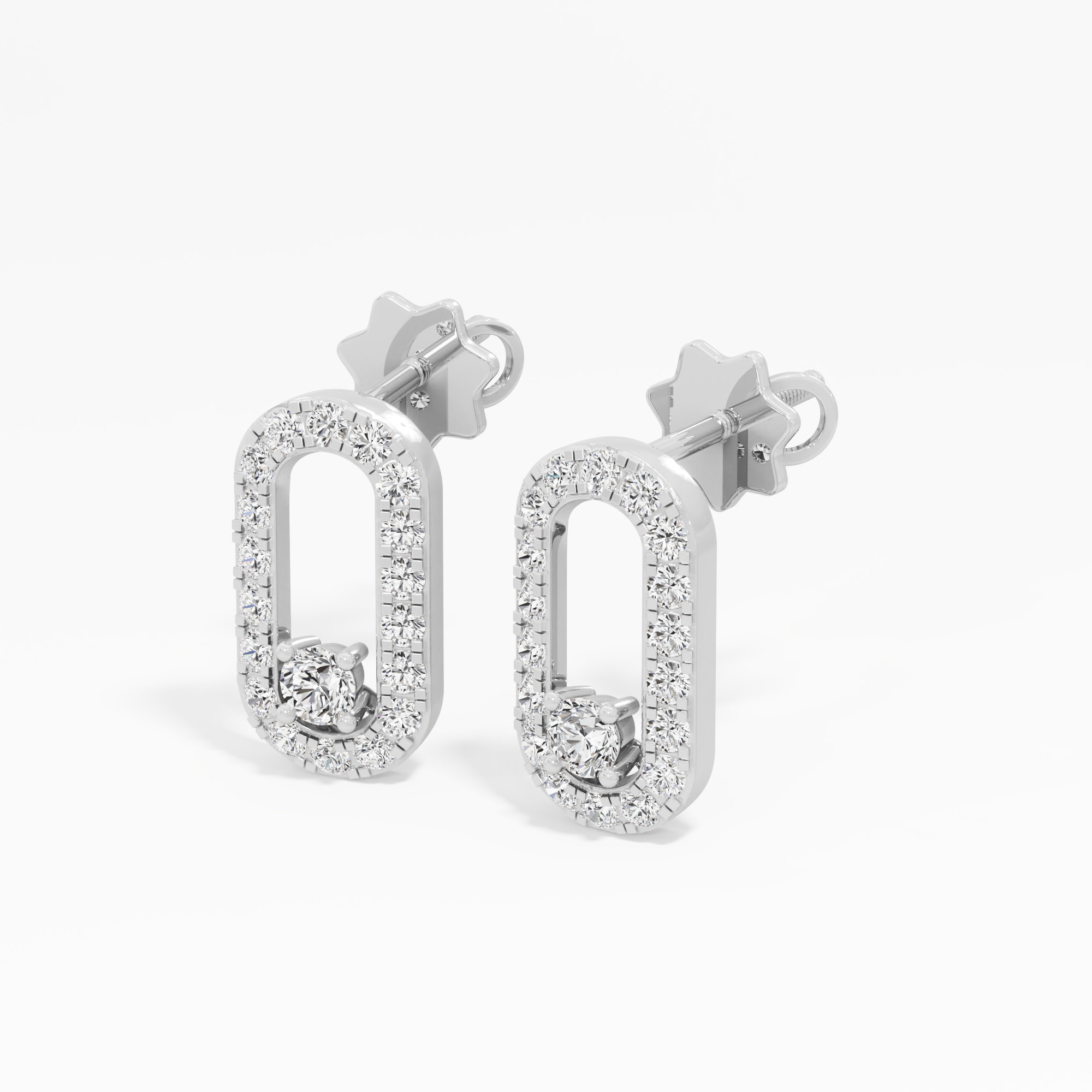 Radiant Link Stud Earrings