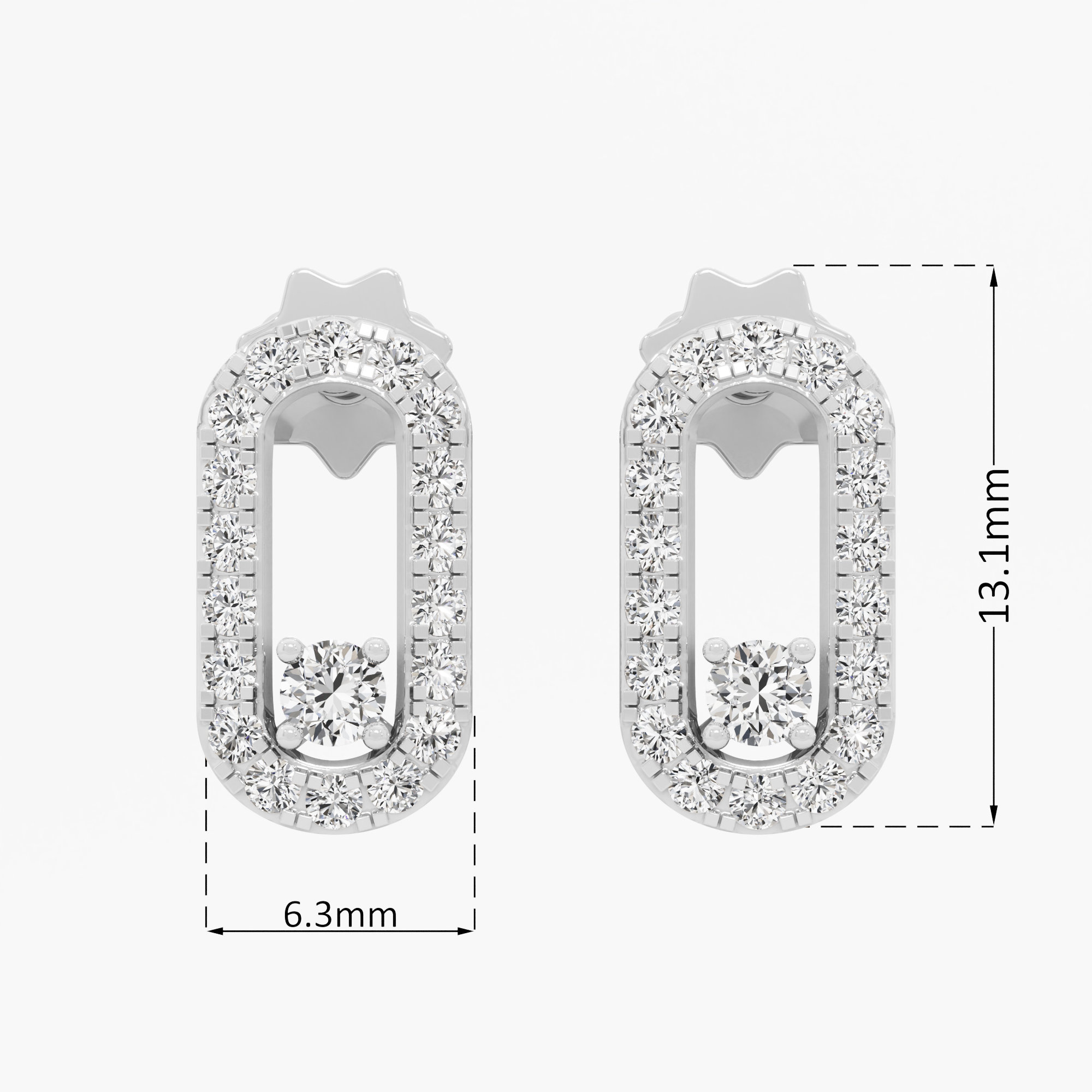 Radiant Link Stud Earrings