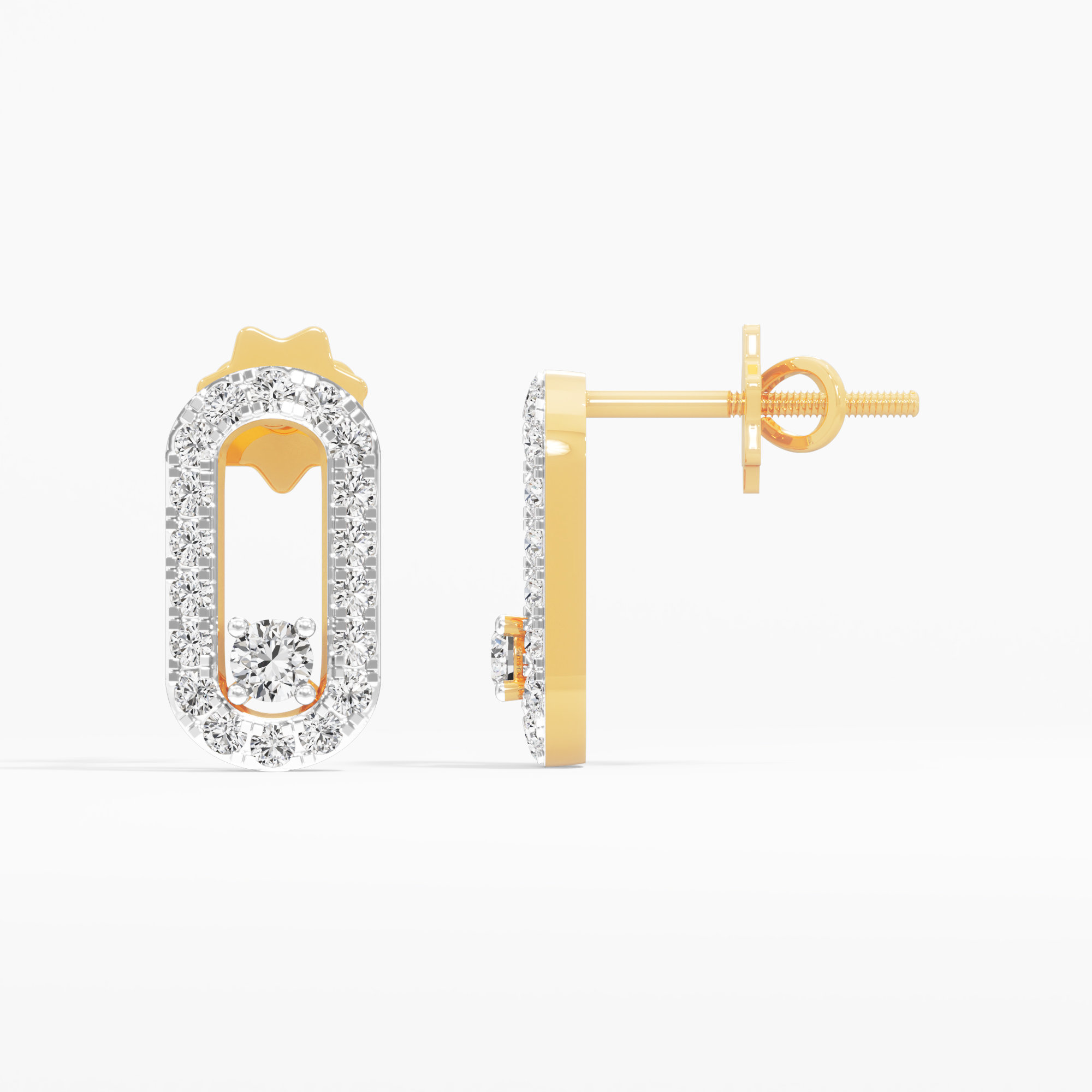 Radiant Link Stud Earrings