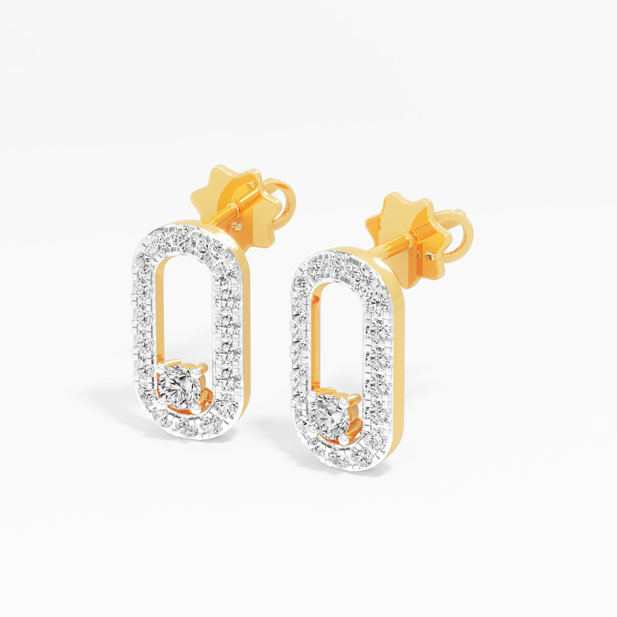 Radiant Link Stud Earrings