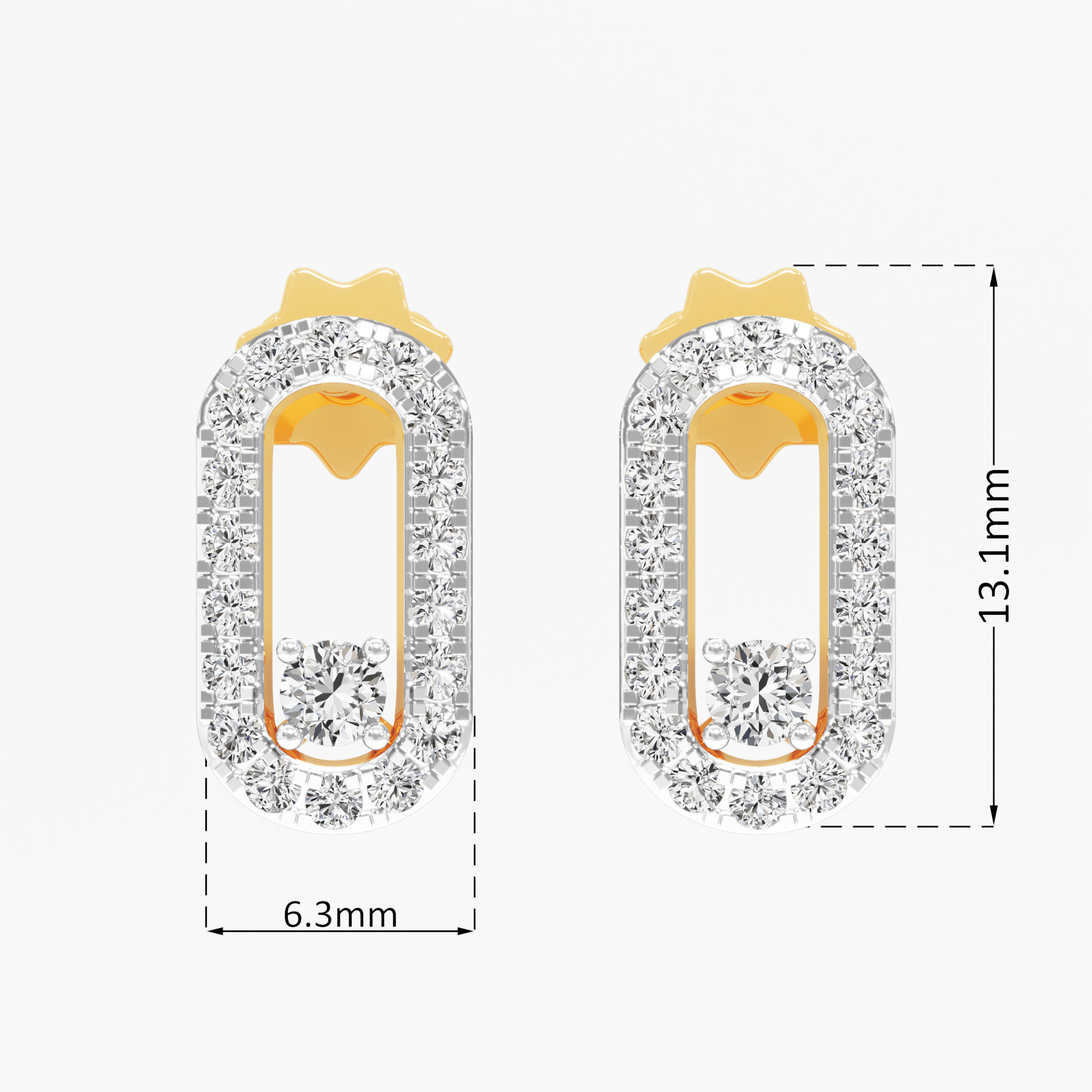 Radiant Link Stud Earrings