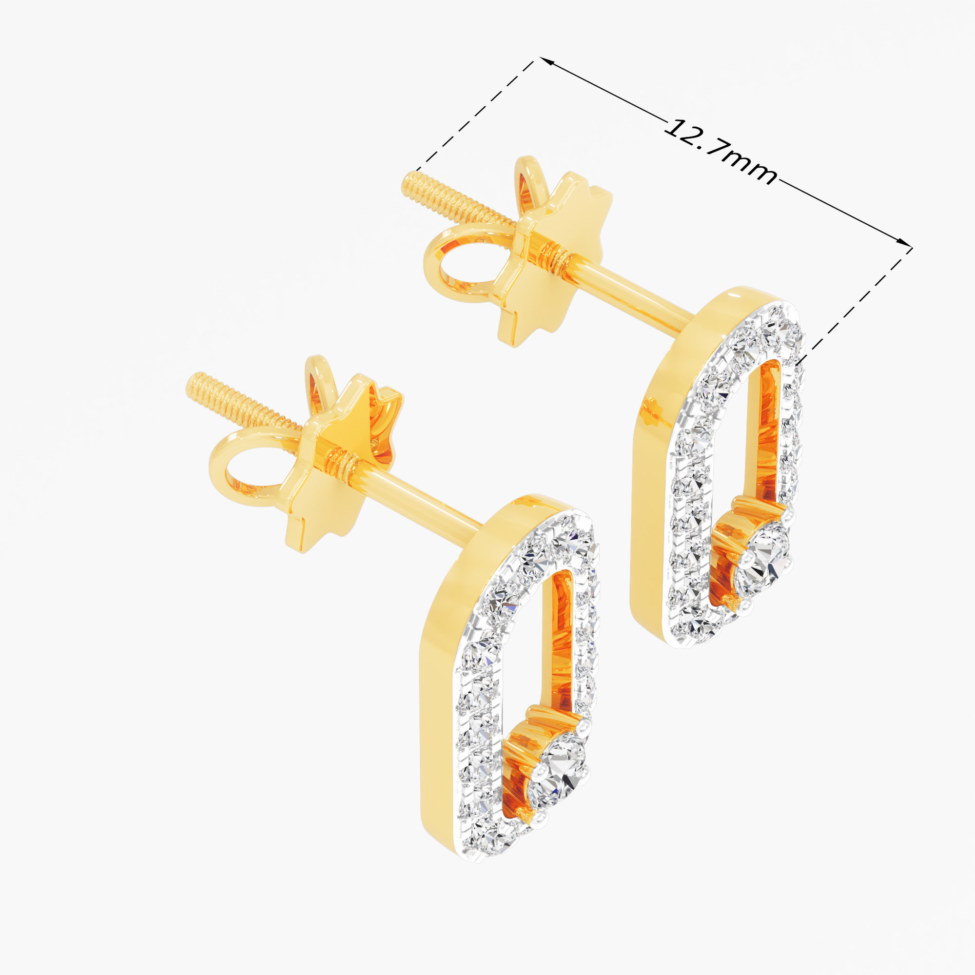 Radiant Link Stud Earrings
