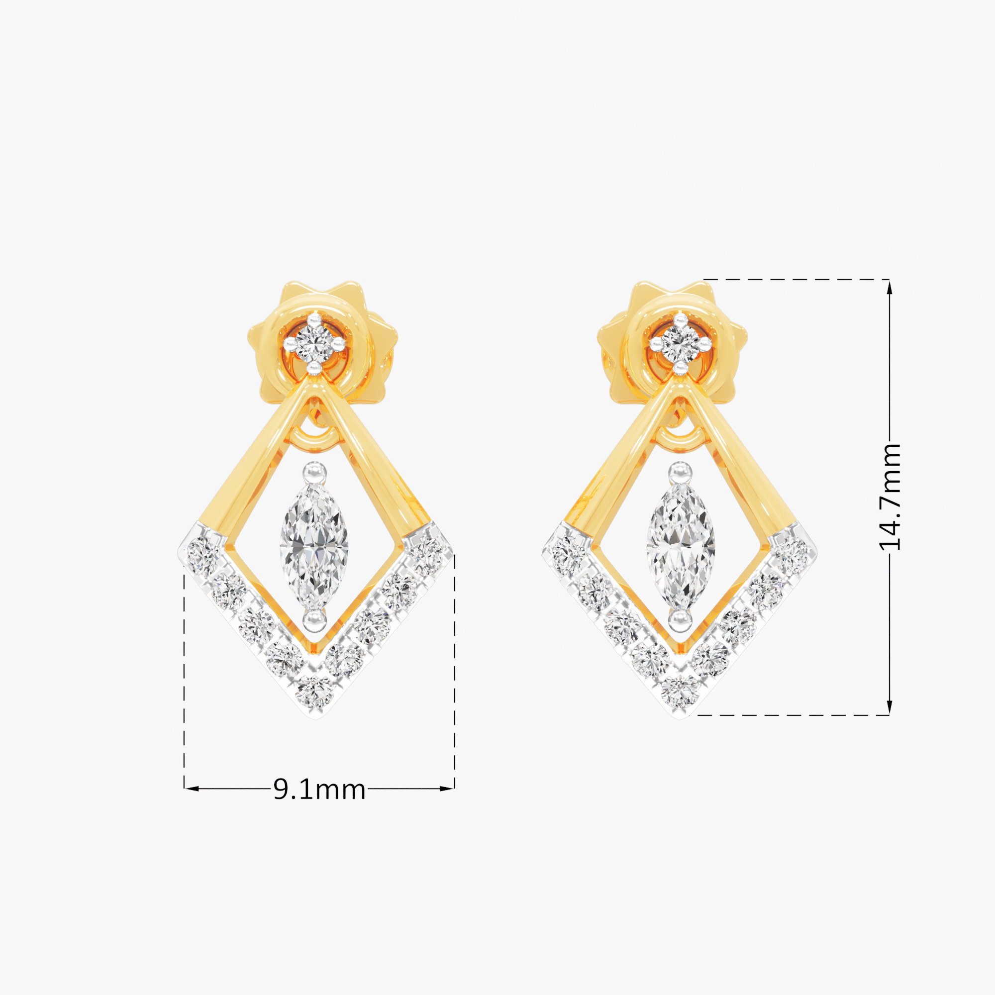 Radiant Kite Stud Earrings
