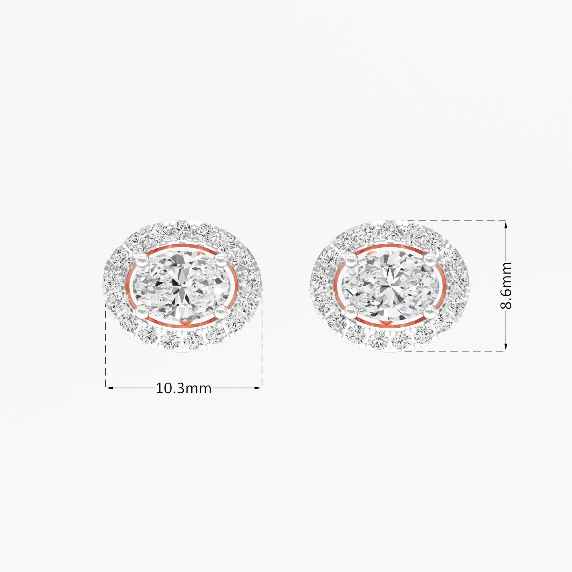 Luminous Oval Stud Earrings