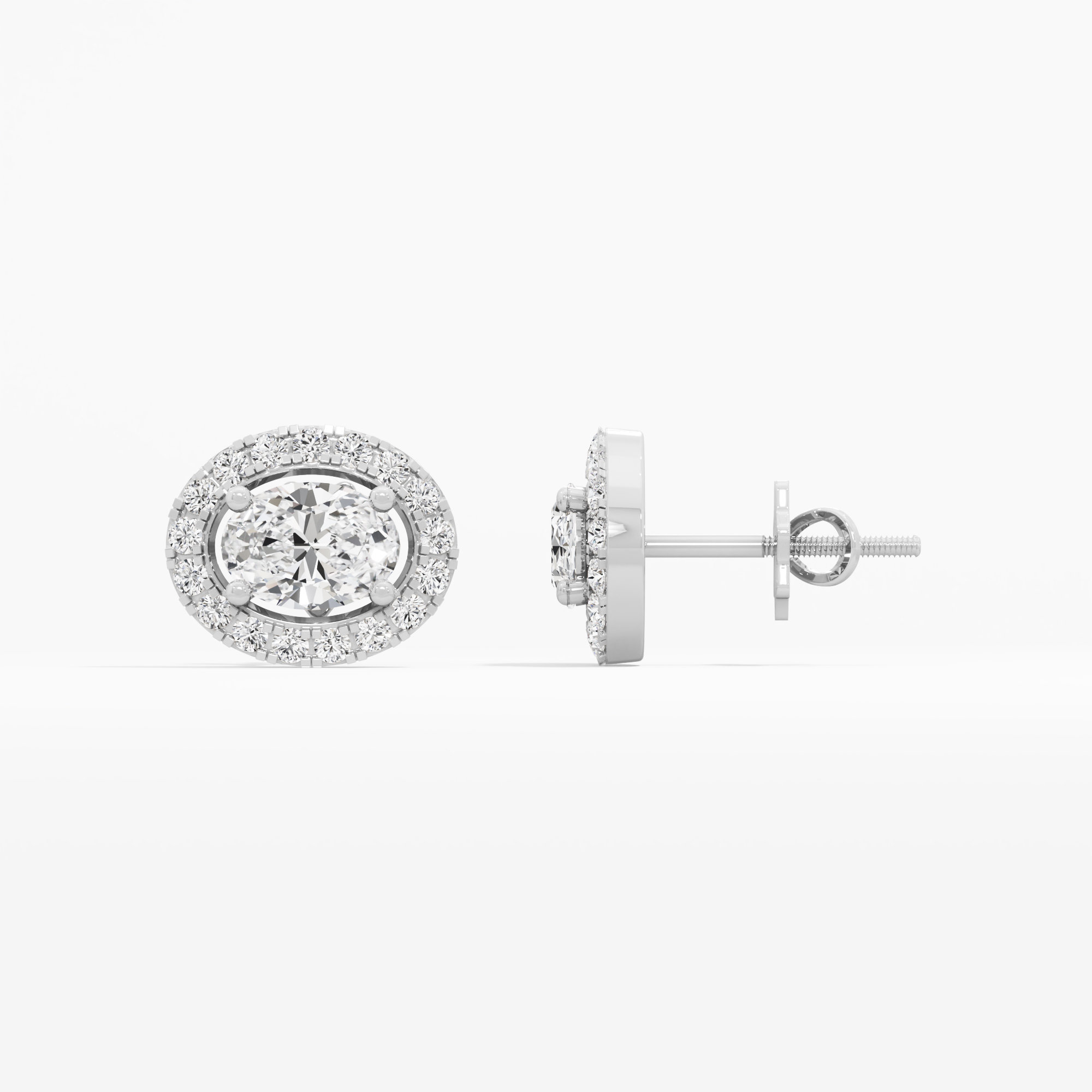 Luminous Oval Stud Earrings