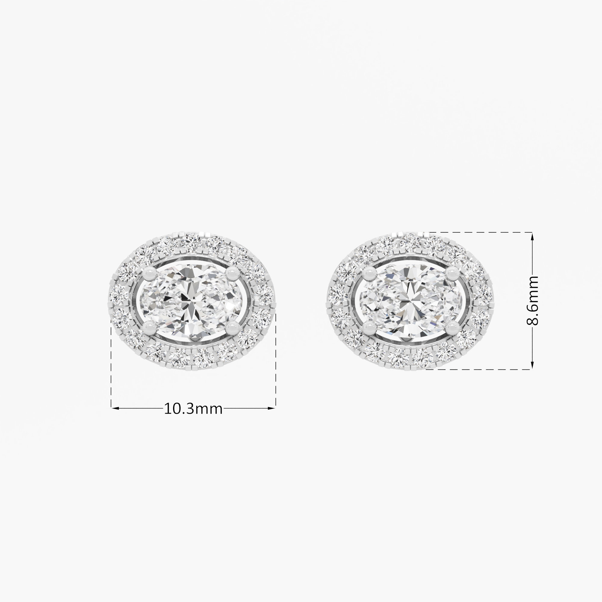 Luminous Oval Stud Earrings