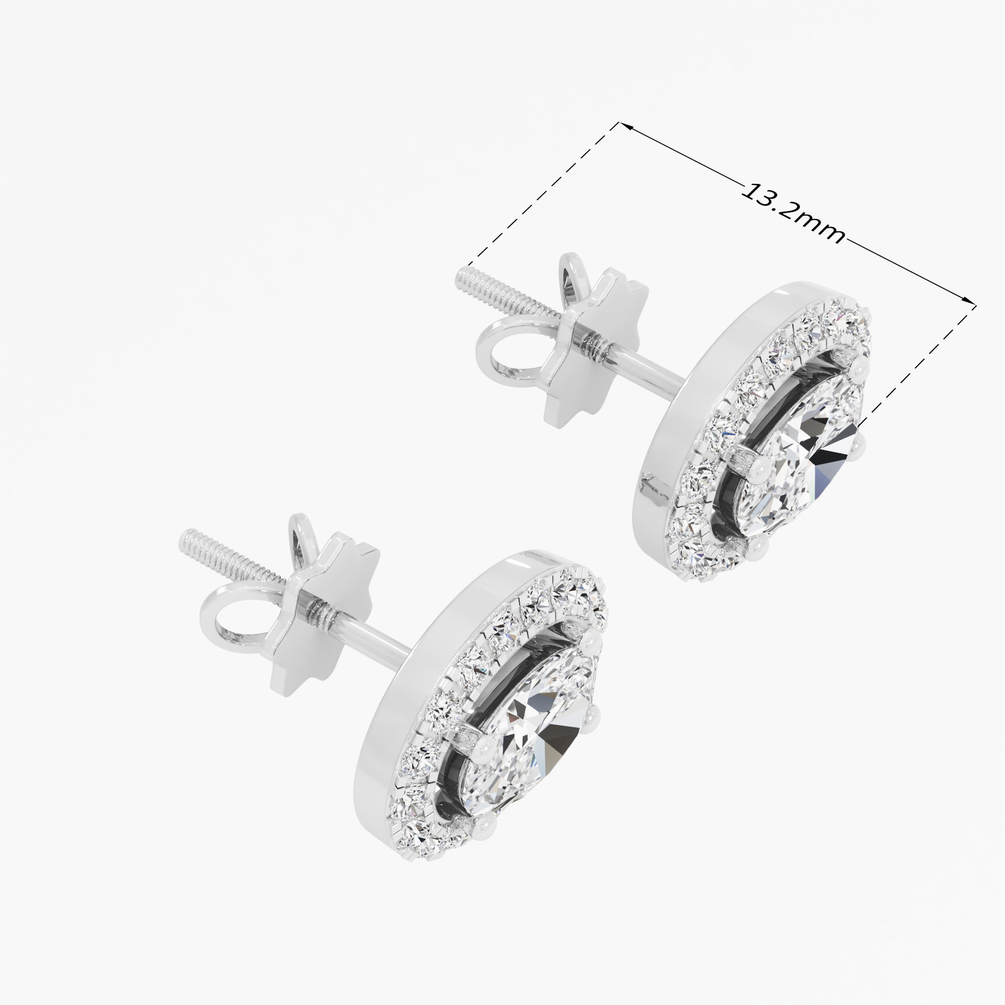 Luminous Oval Stud Earrings