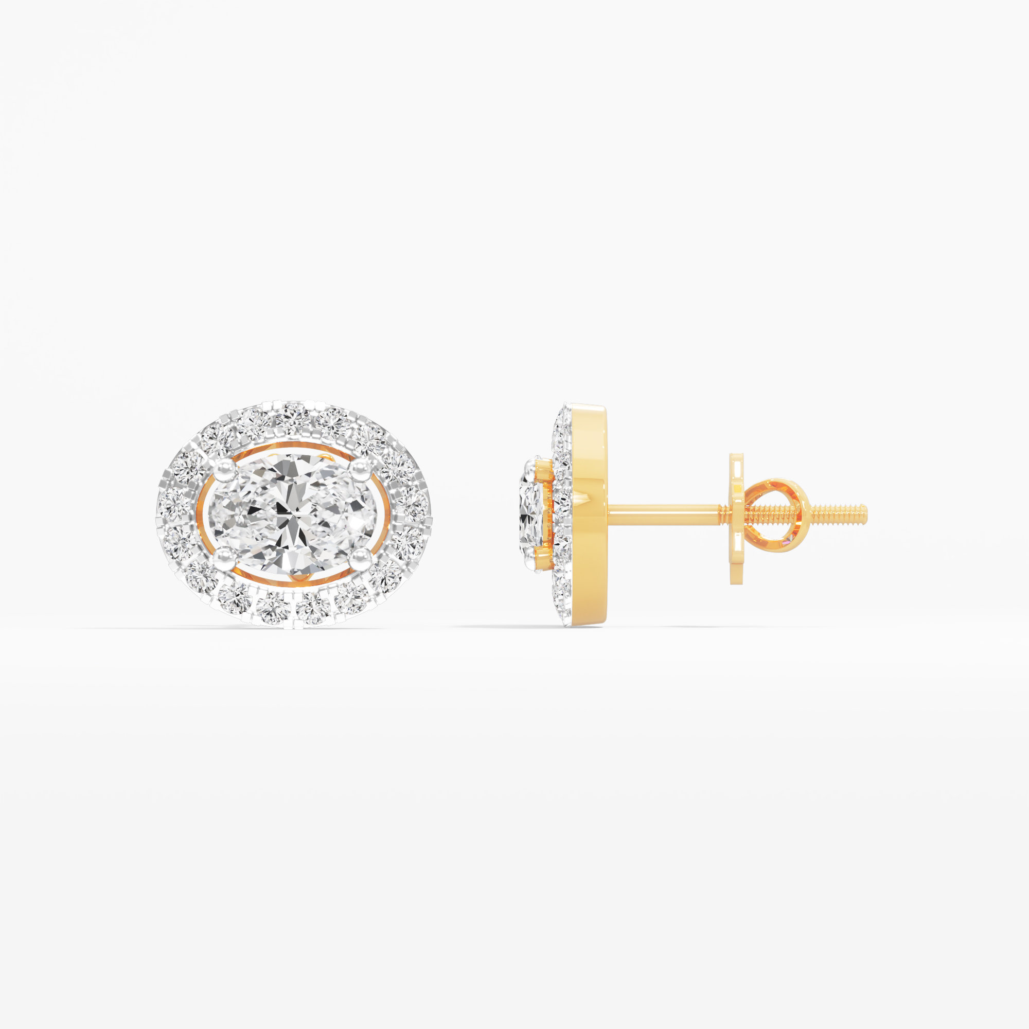 Luminous Oval Stud Earrings