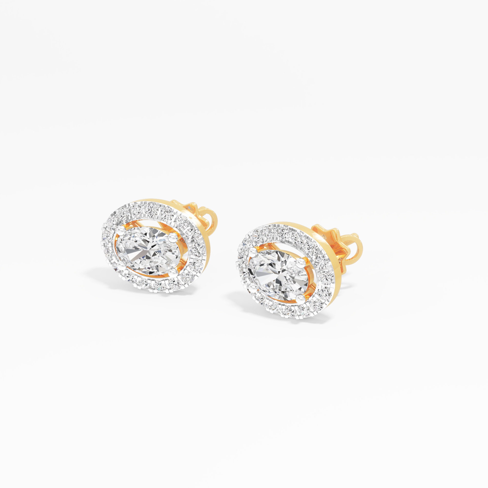 Luminous Oval Stud Earrings