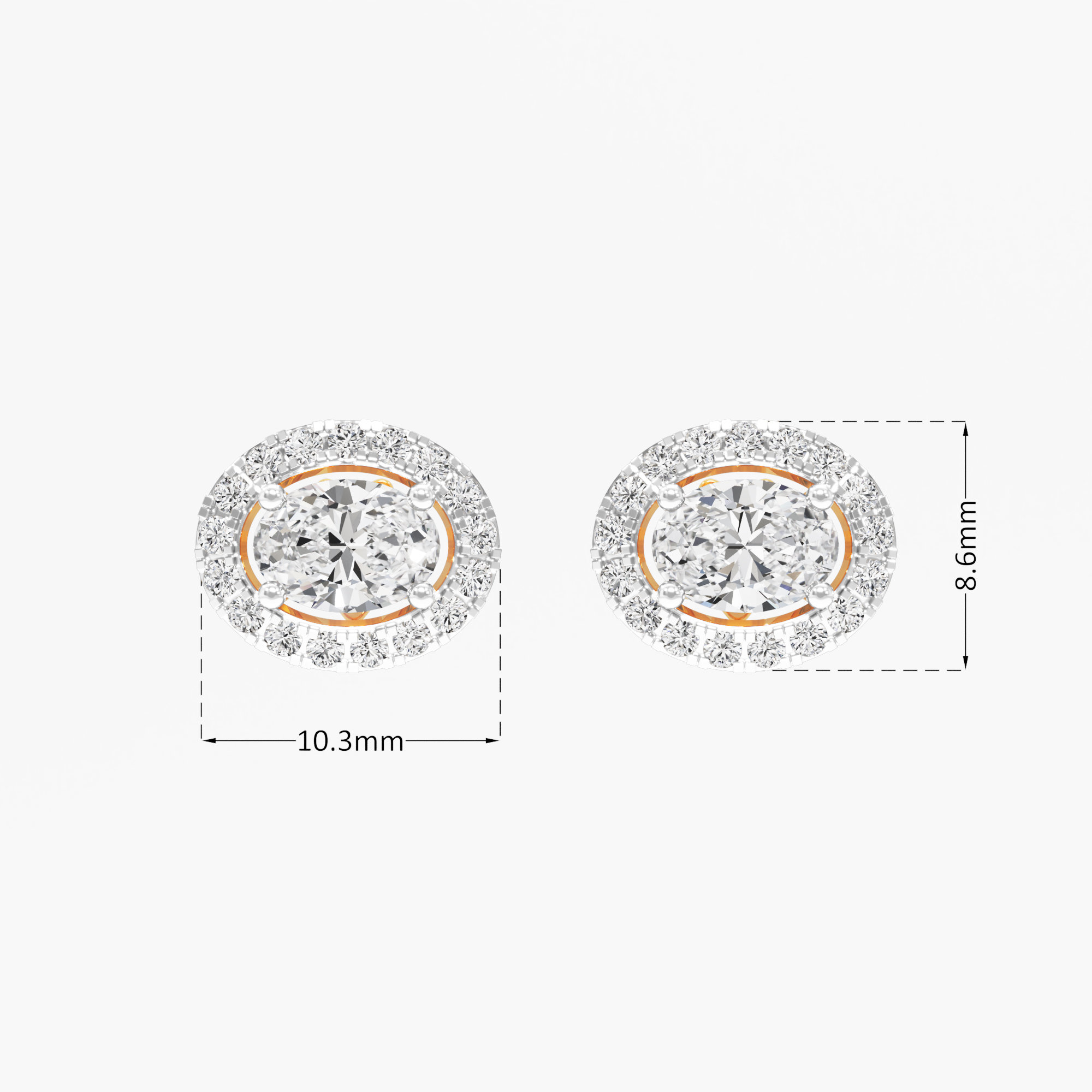 Luminous Oval Stud Earrings
