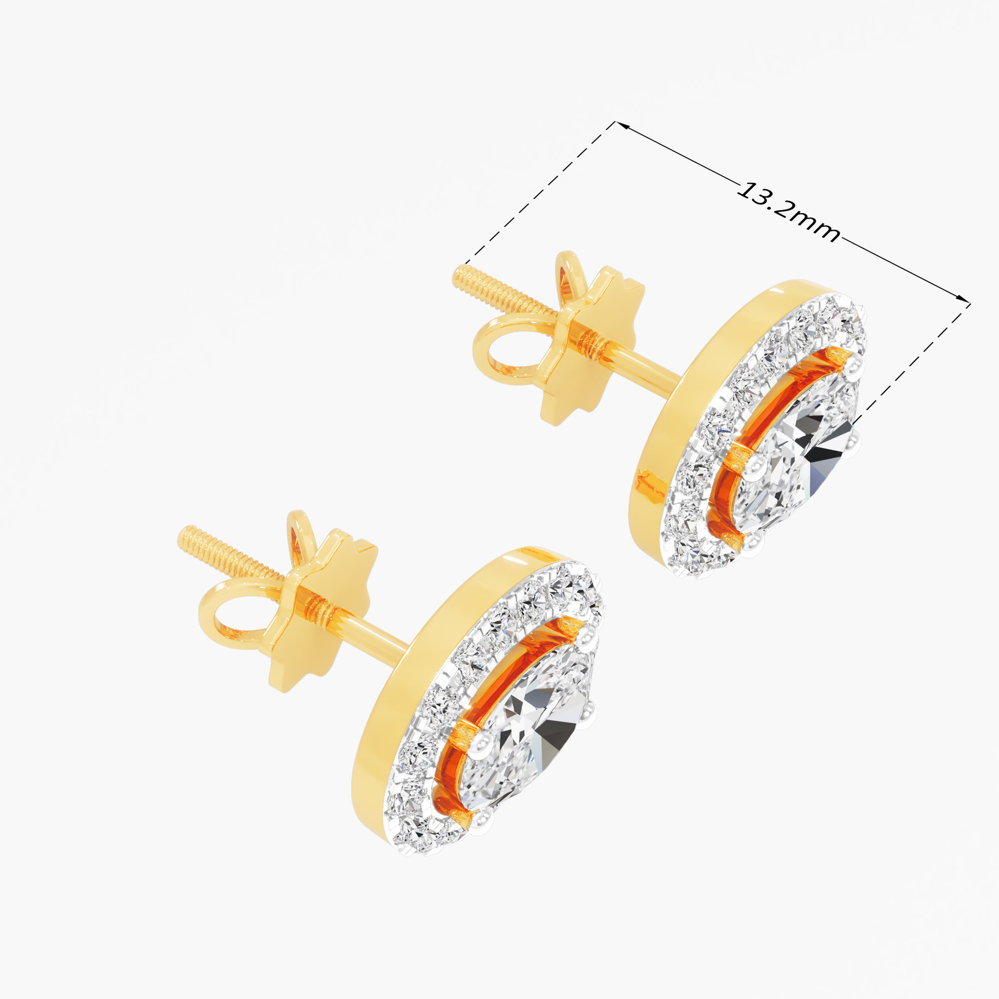 Luminous Oval Stud Earrings