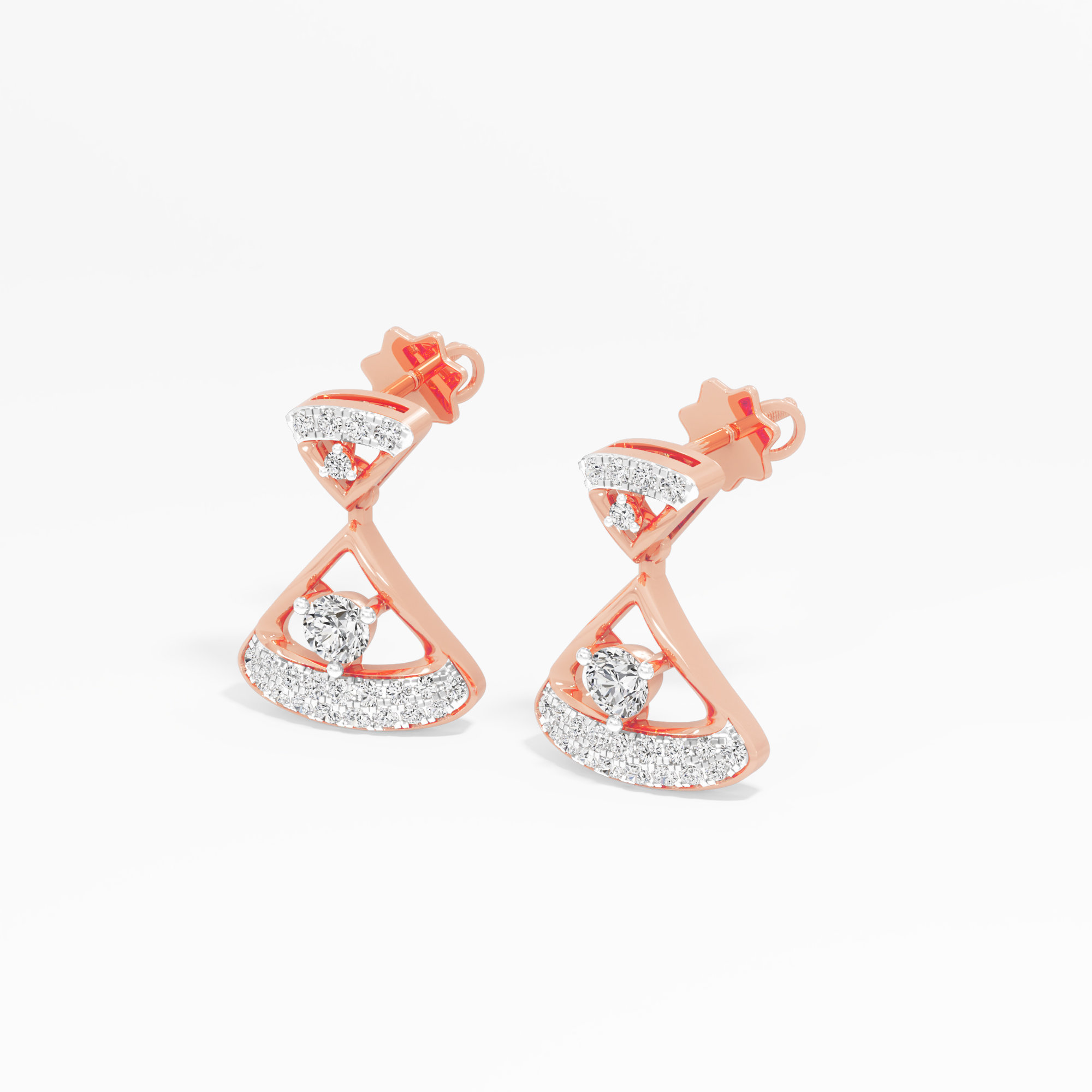 Shimmer Arc Stud Earrings