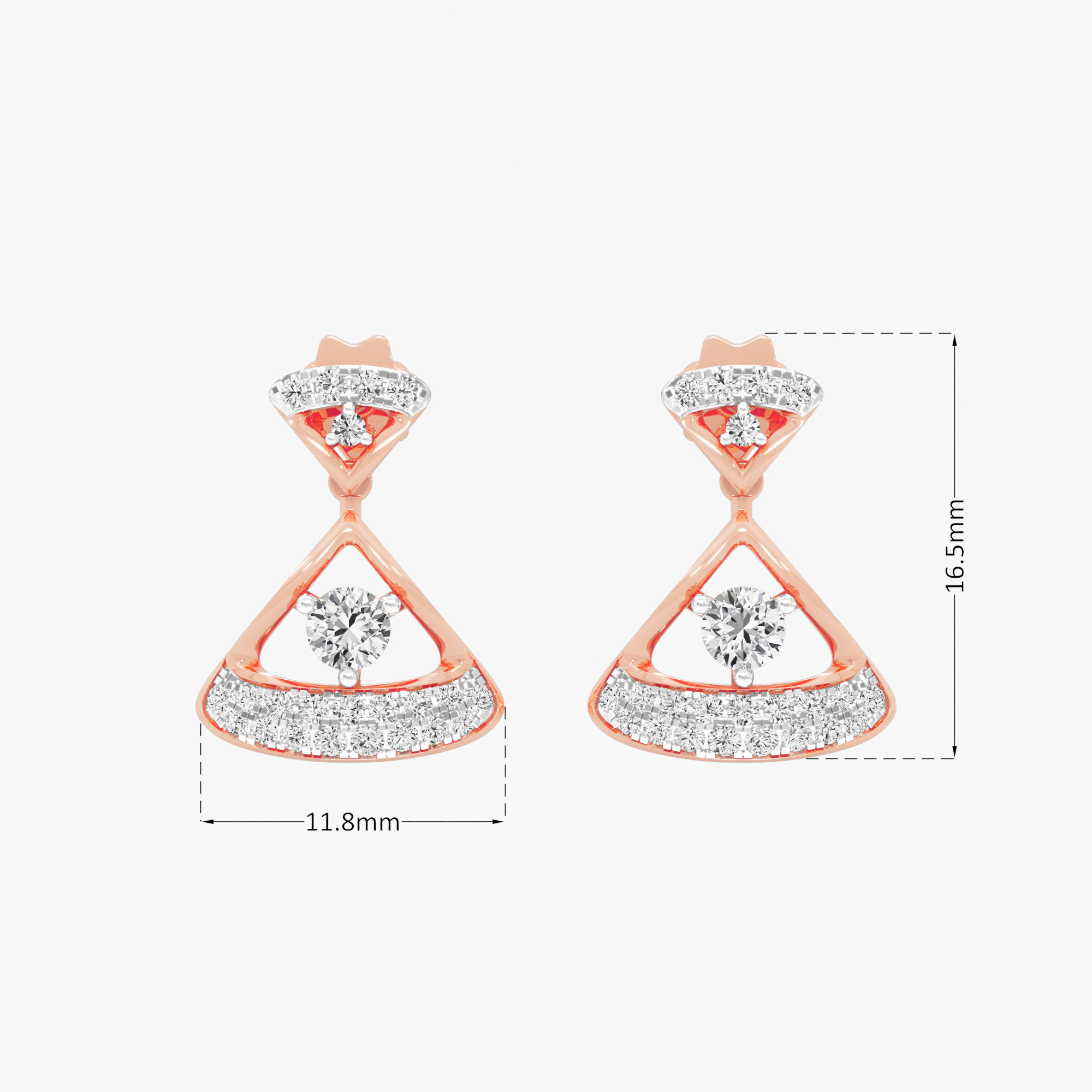 Shimmer Arc Stud Earrings
