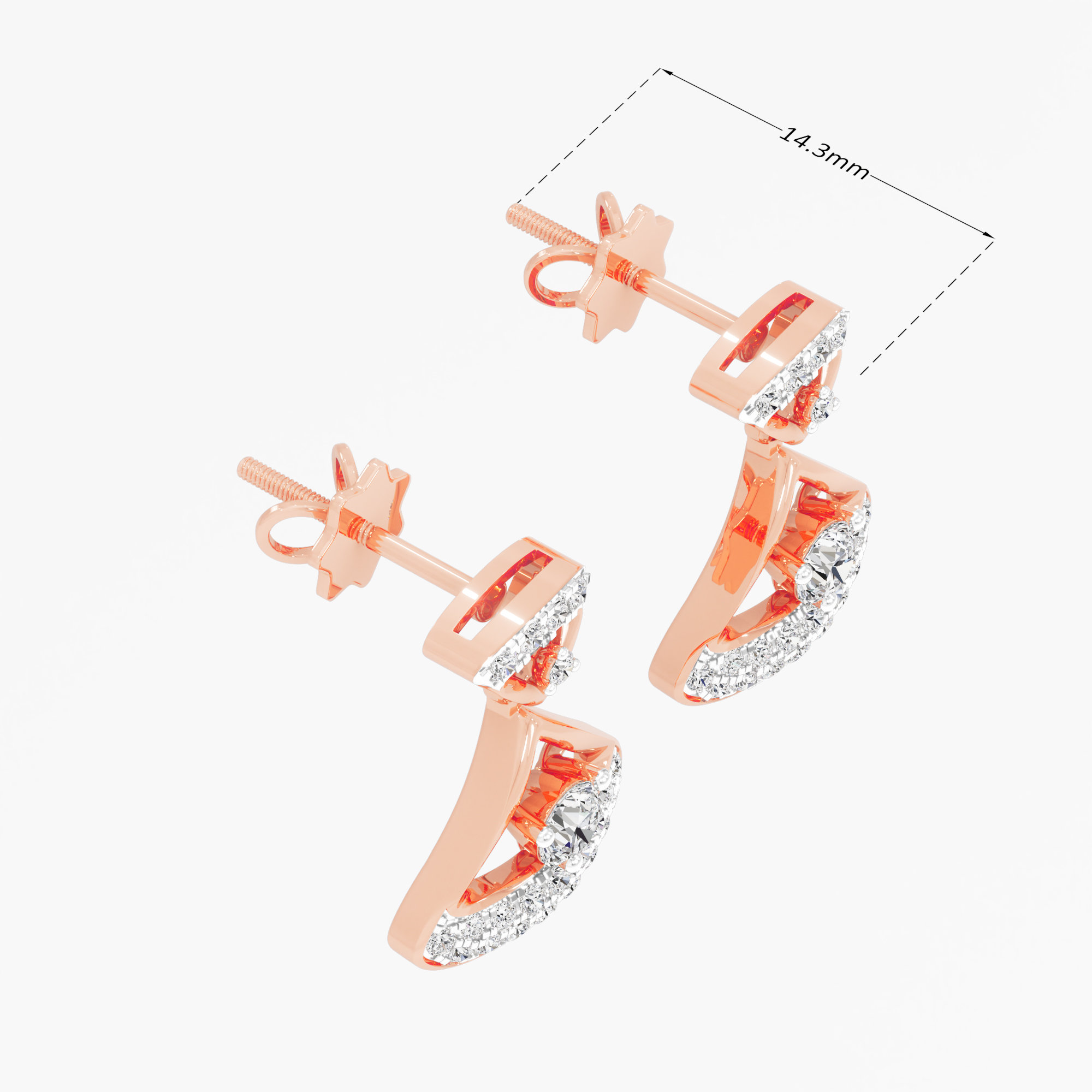 Shimmer Arc Stud Earrings
