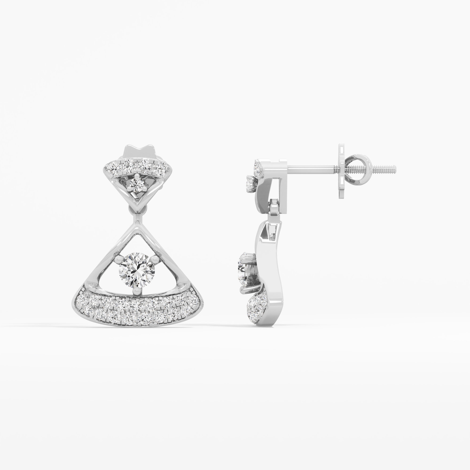 Shimmer Arc Stud Earrings
