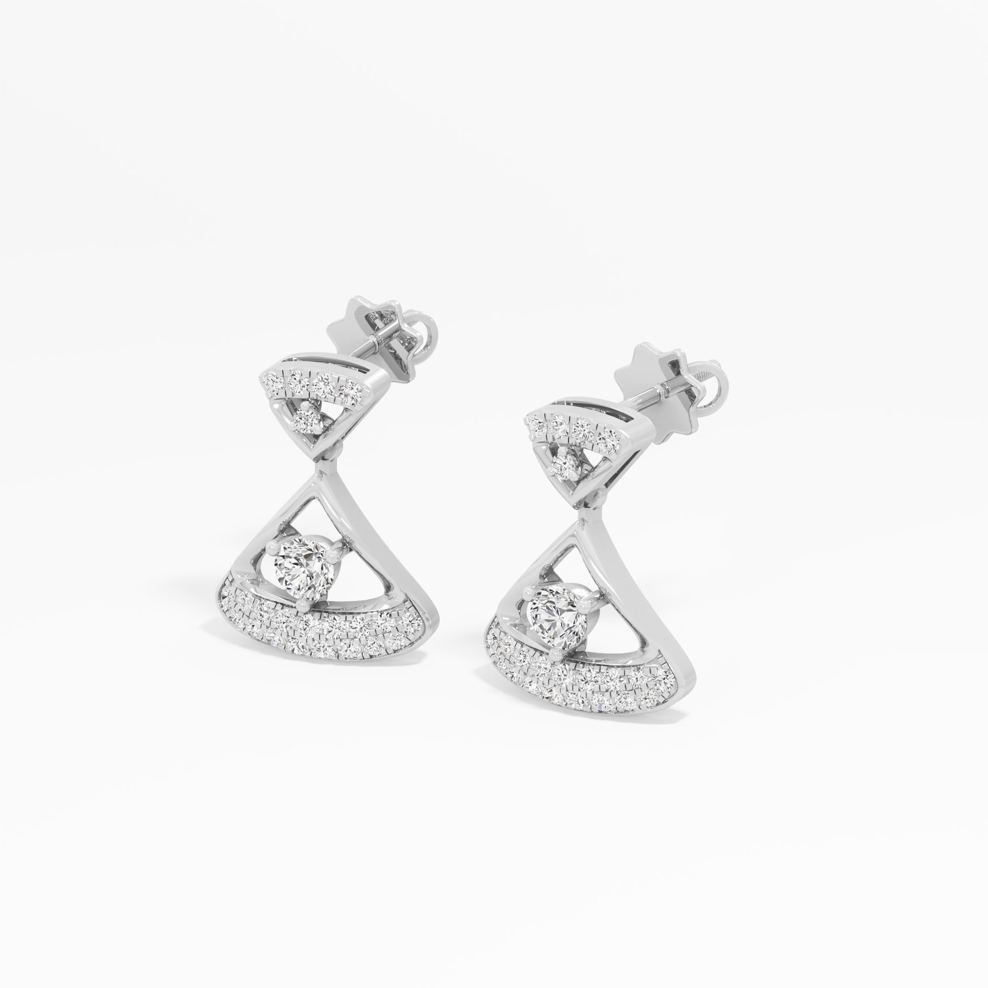 Shimmer Arc Stud Earrings