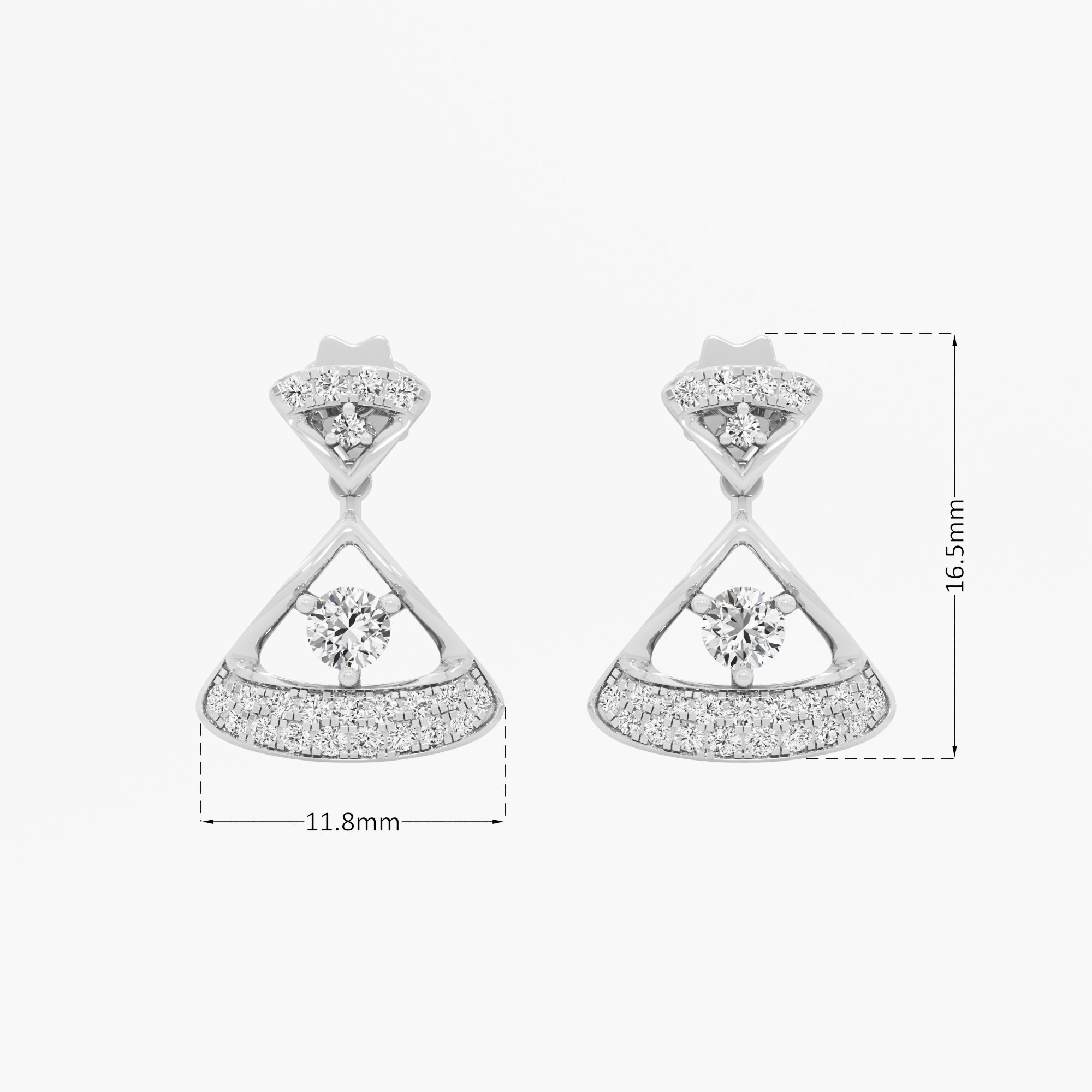 Shimmer Arc Stud Earrings