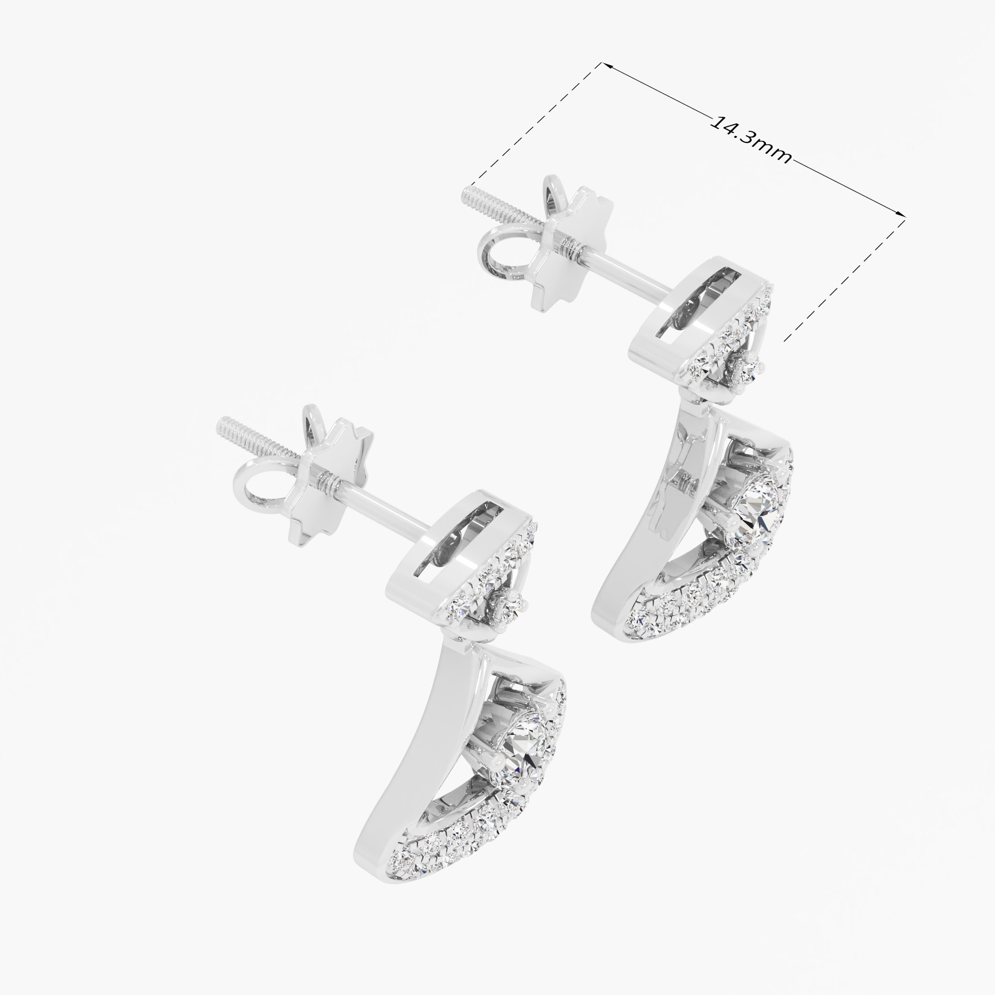 Shimmer Arc Stud Earrings