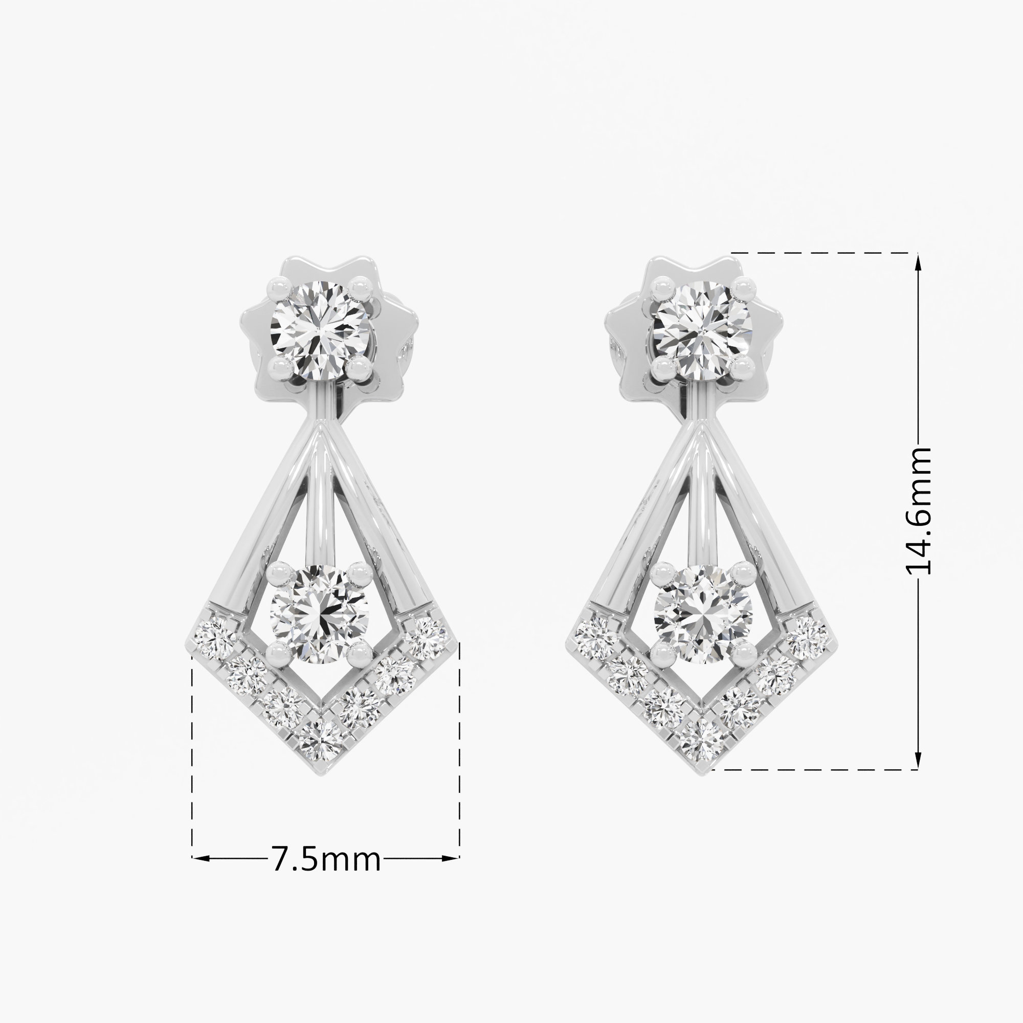Zenith Diamond Stud Earrings