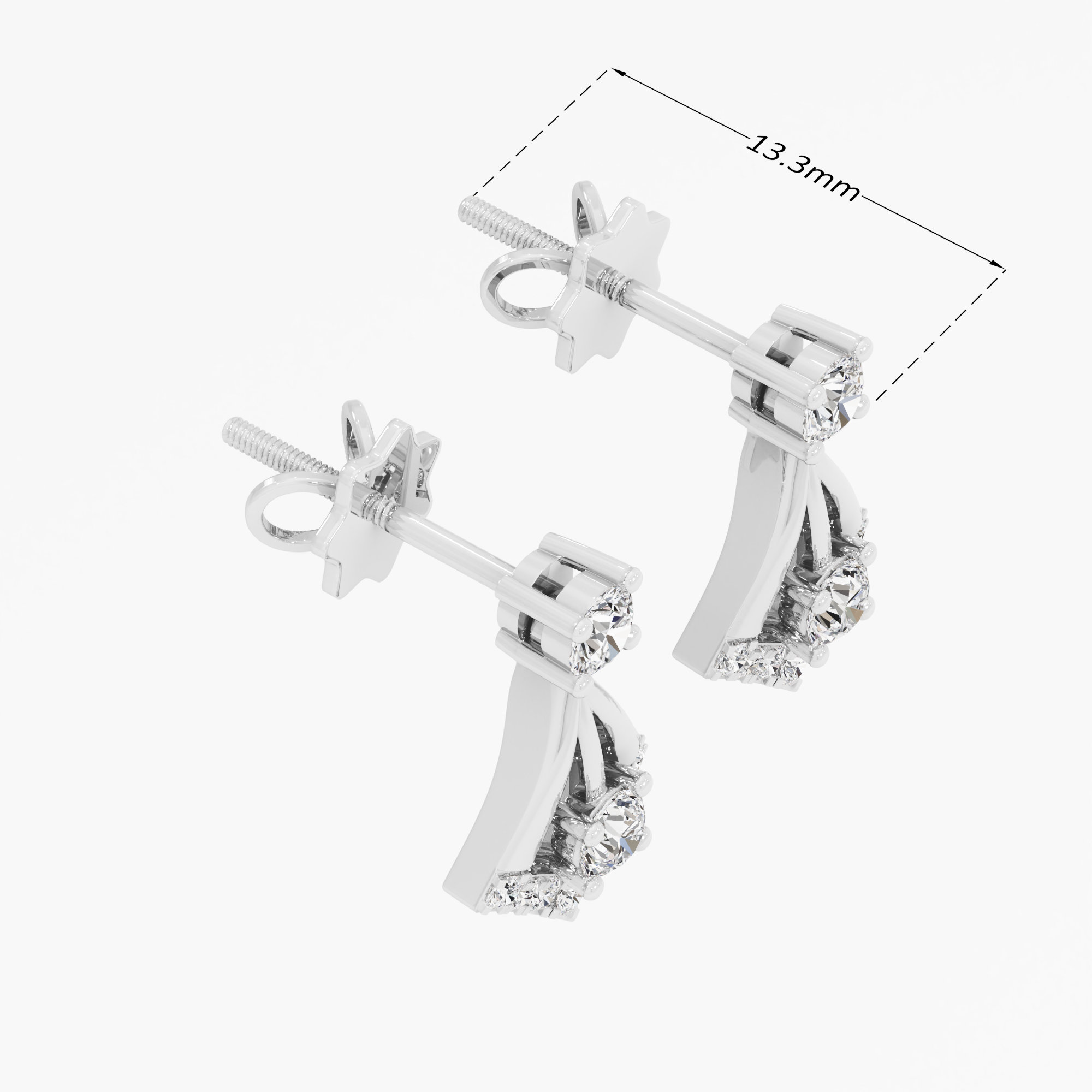 Zenith Diamond Stud Earrings