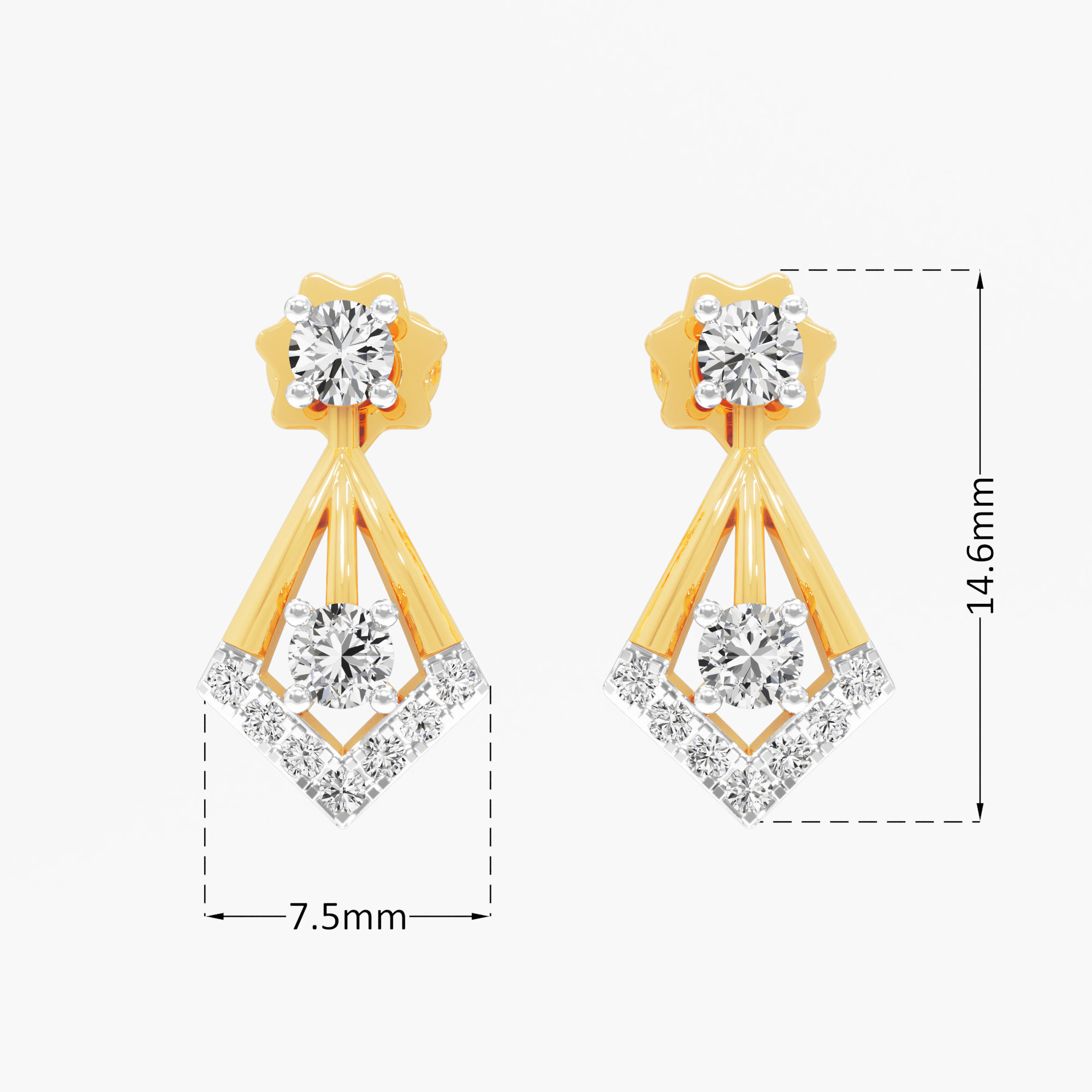 Zenith Diamond Stud Earrings