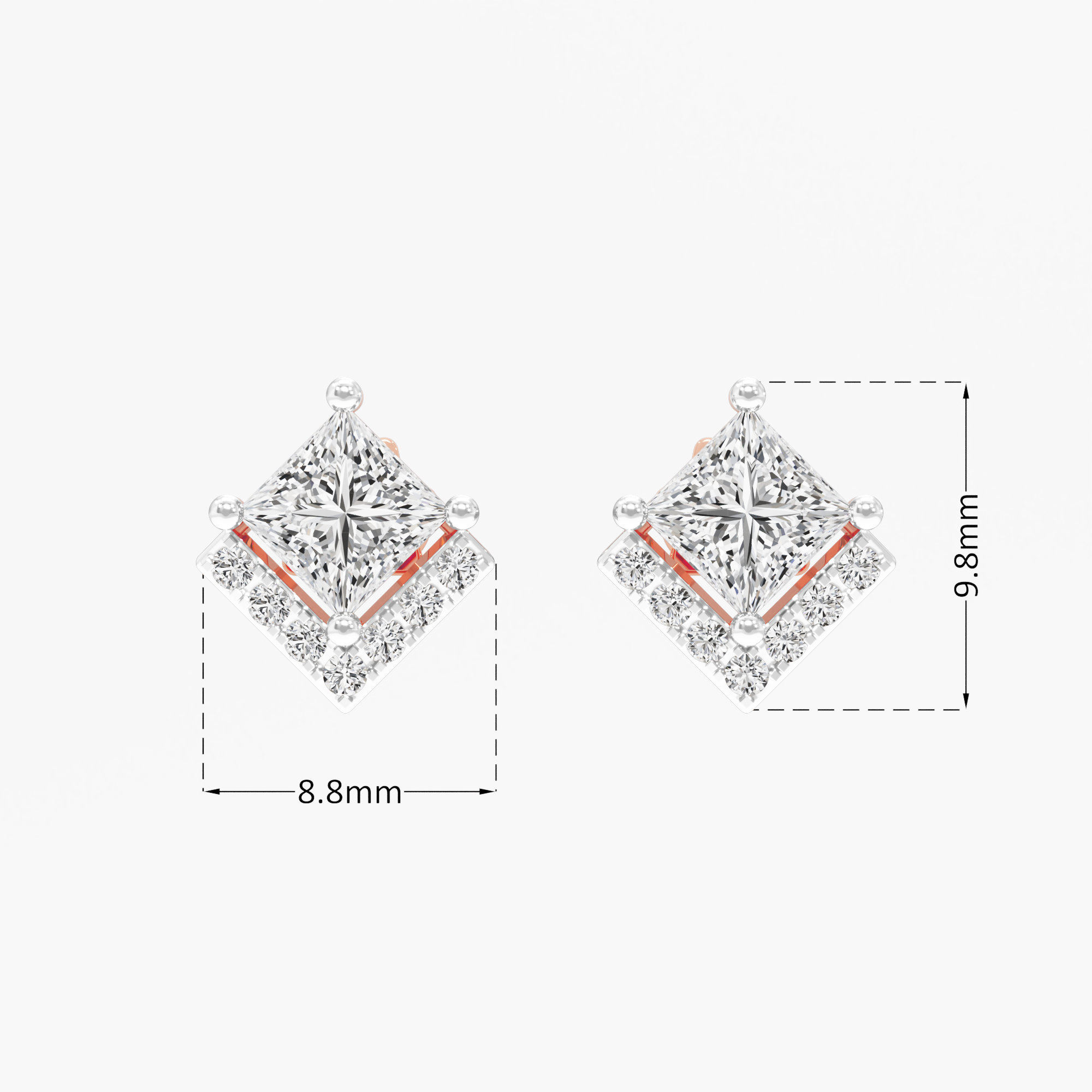 Sparkle Quadra Stud Earrings