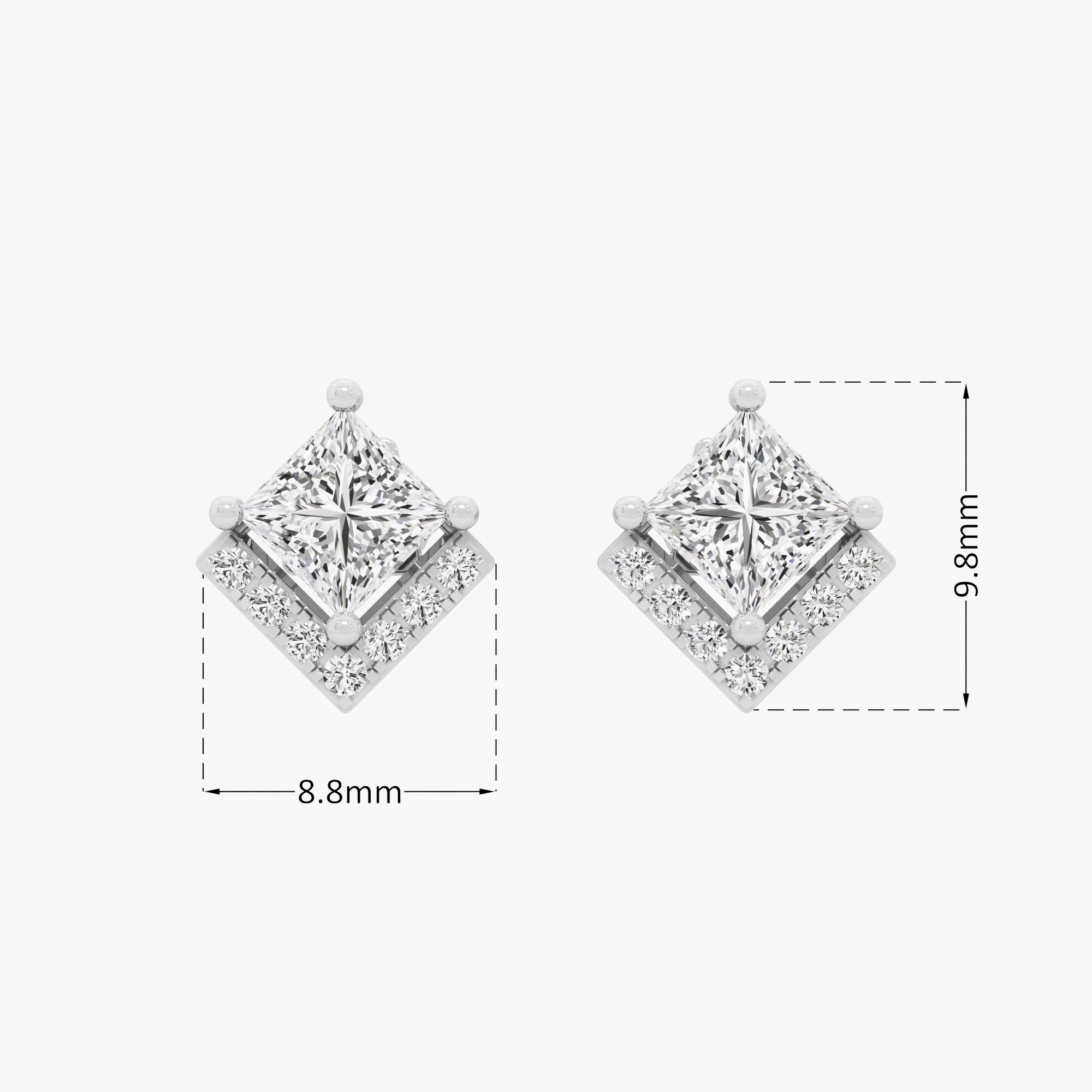 Sparkle Quadra Stud Earrings