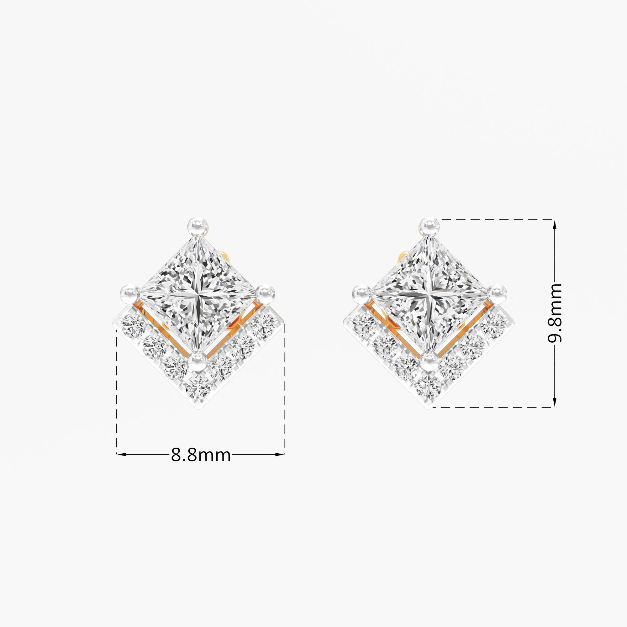 Sparkle Quadra Stud Earrings