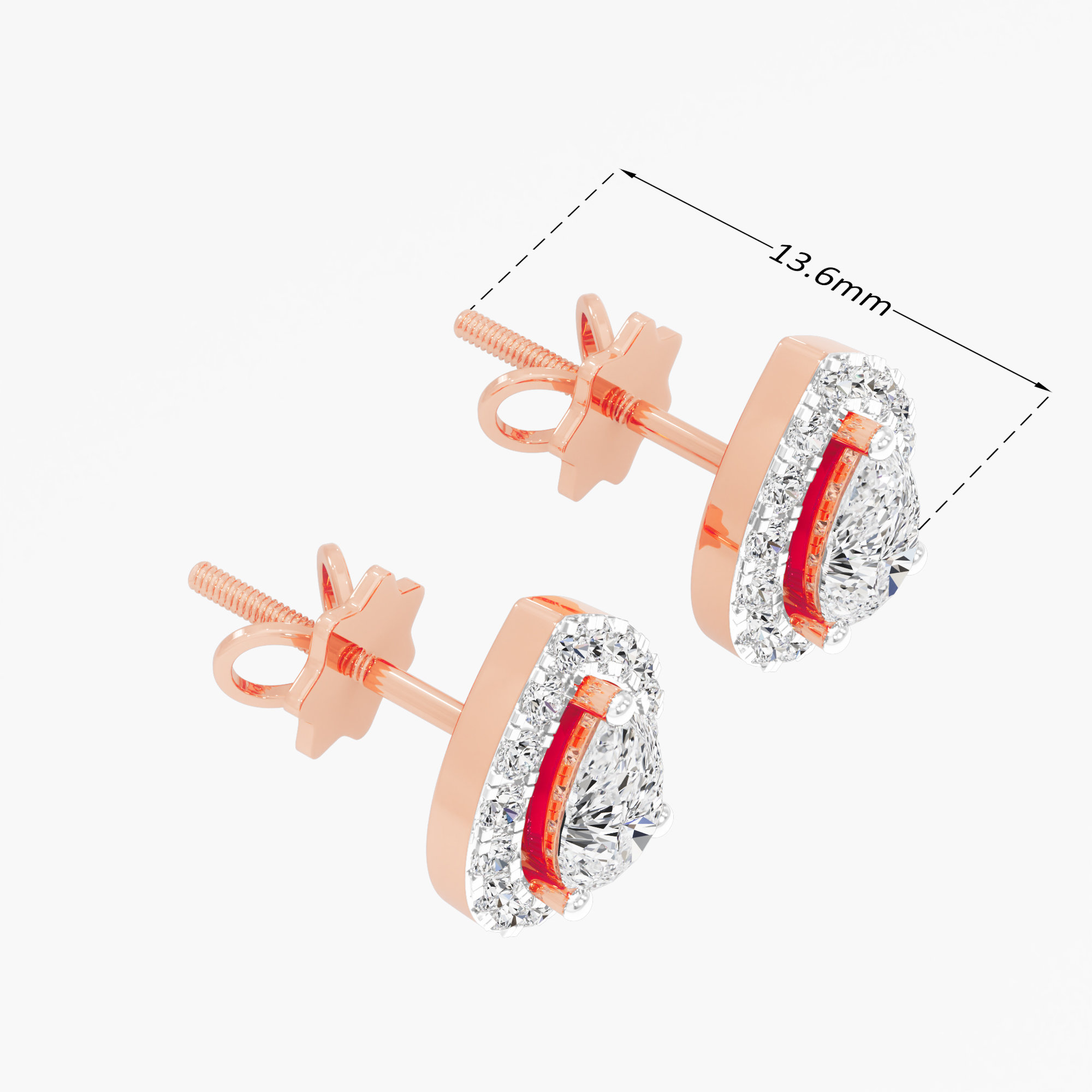 Pear Halo Stud Earrings