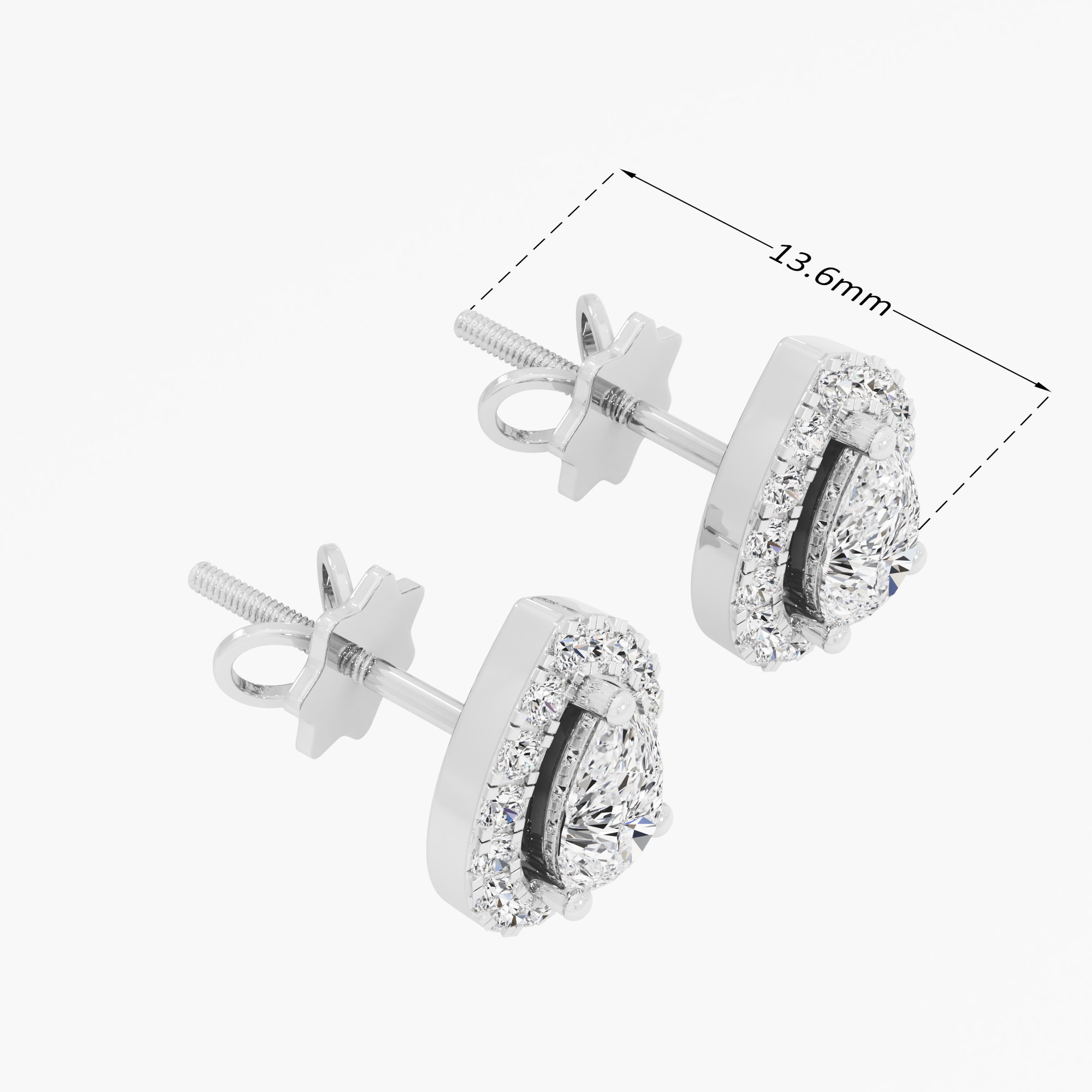 Pear Halo Stud Earrings