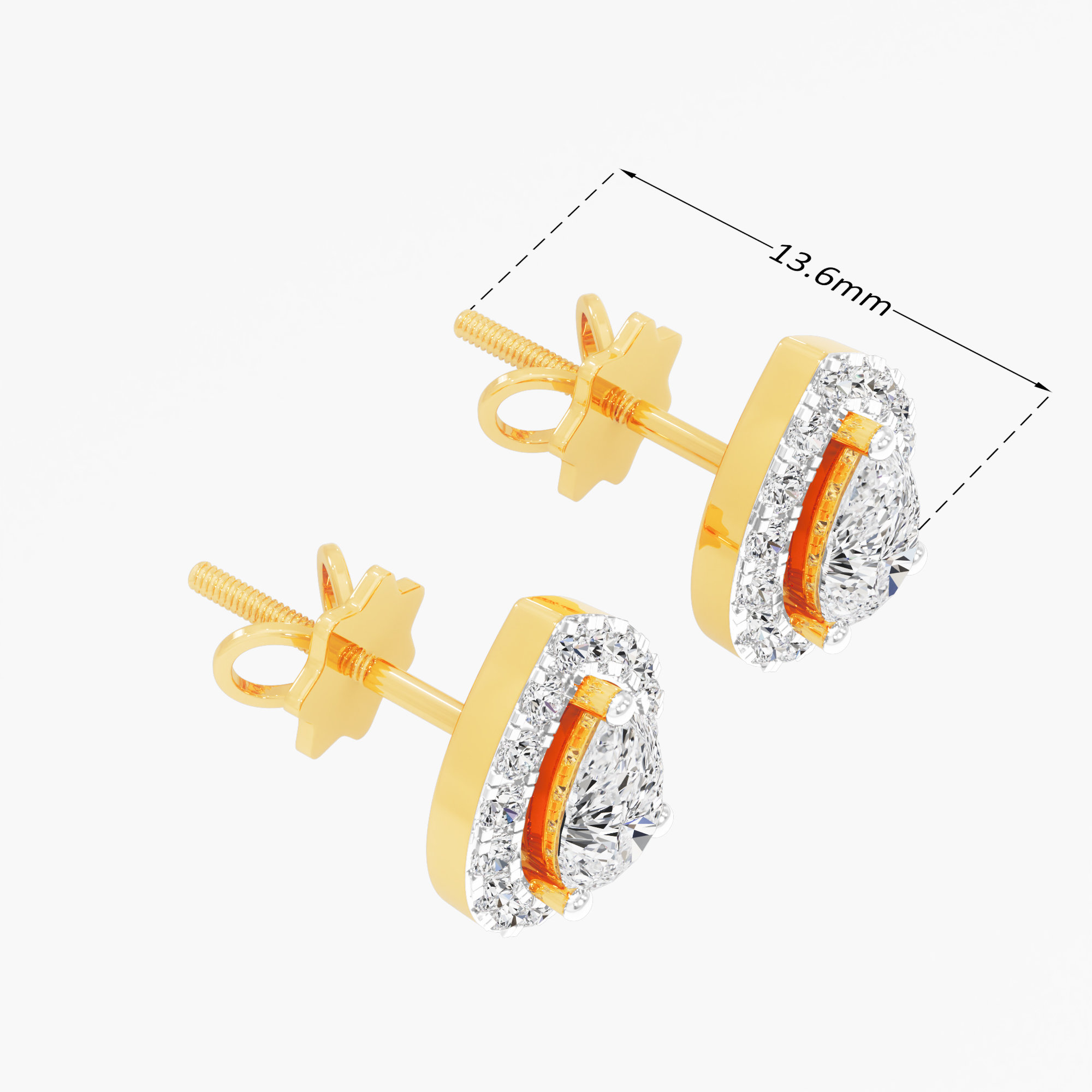 Pear Halo Stud Earrings