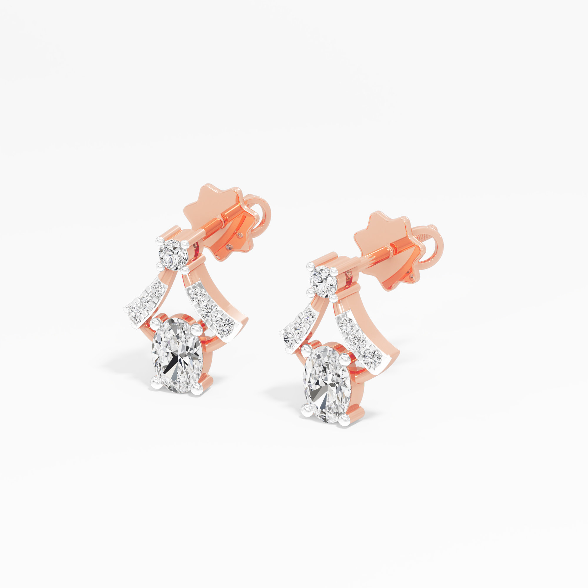 Blossom Oval Stud Earrings
