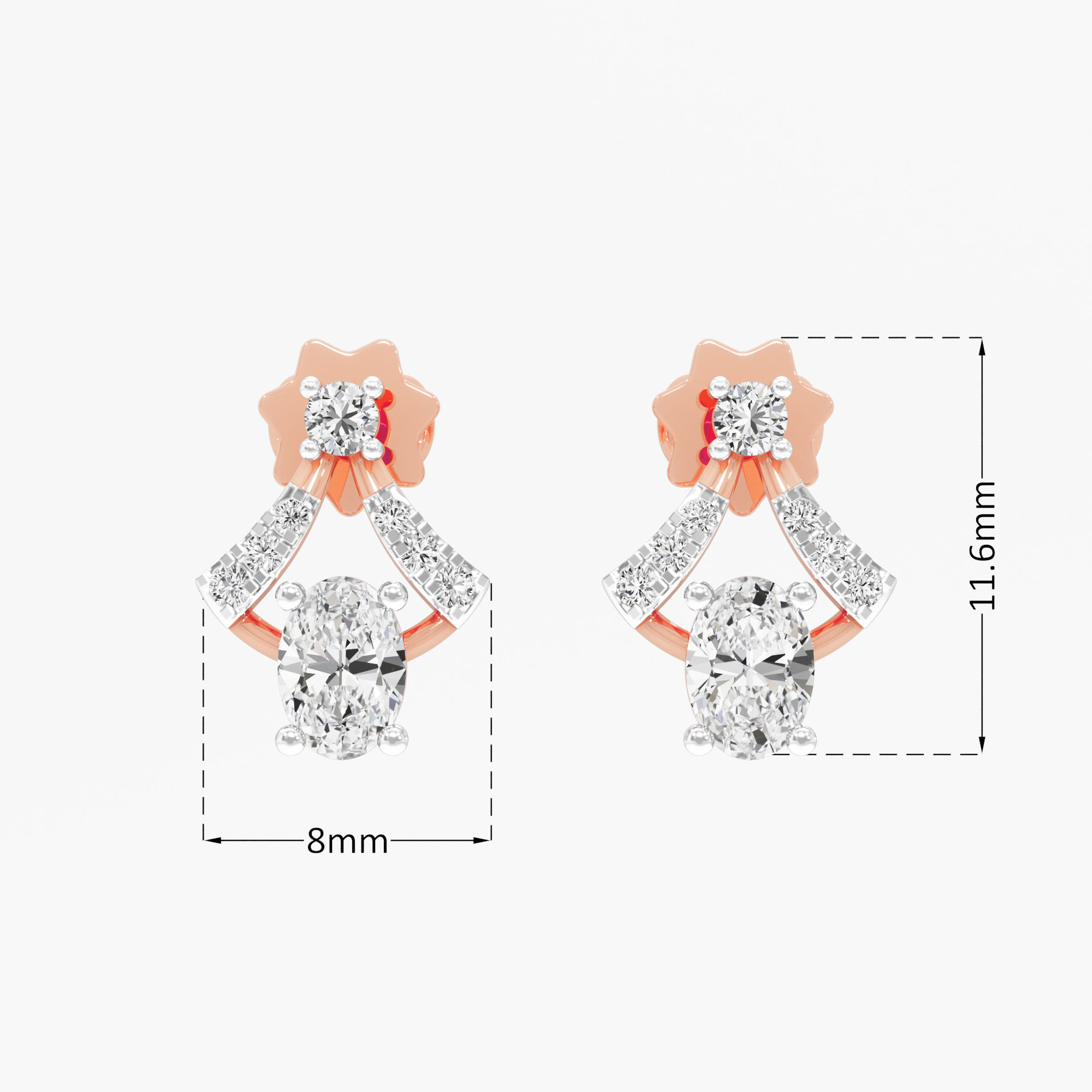 Blossom Oval Stud Earrings