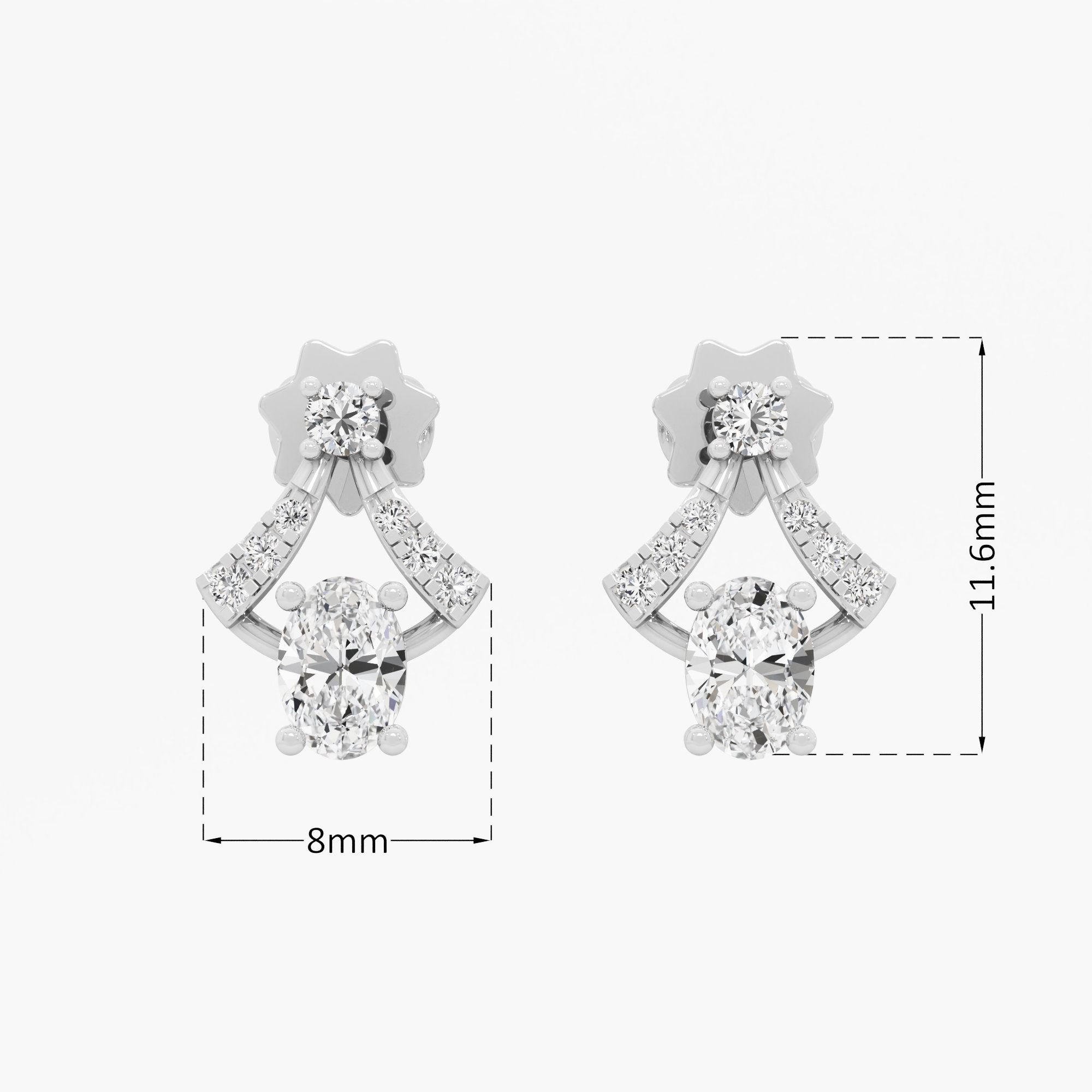 Blossom Oval Stud Earrings