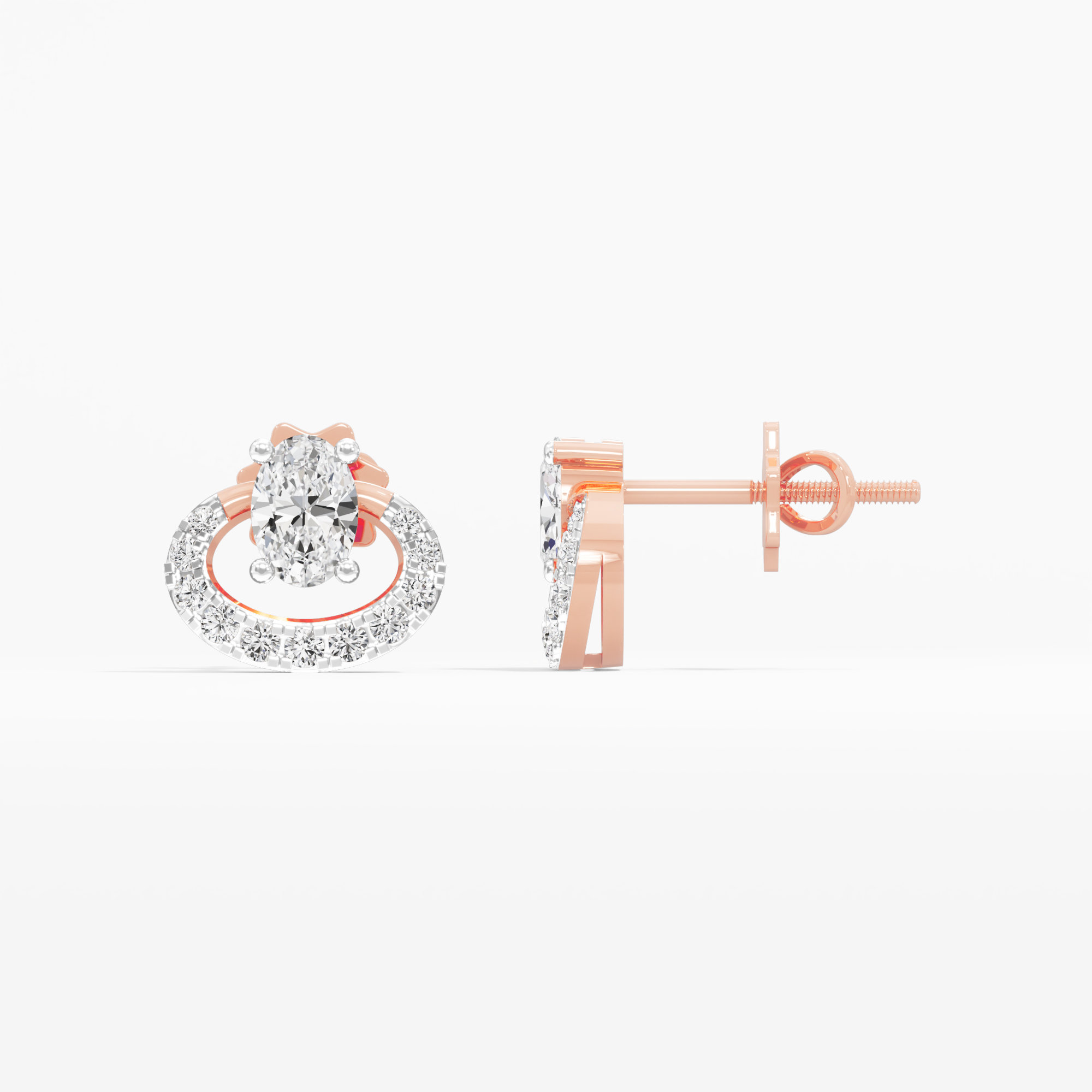 Majestic Oval Stud Earrings