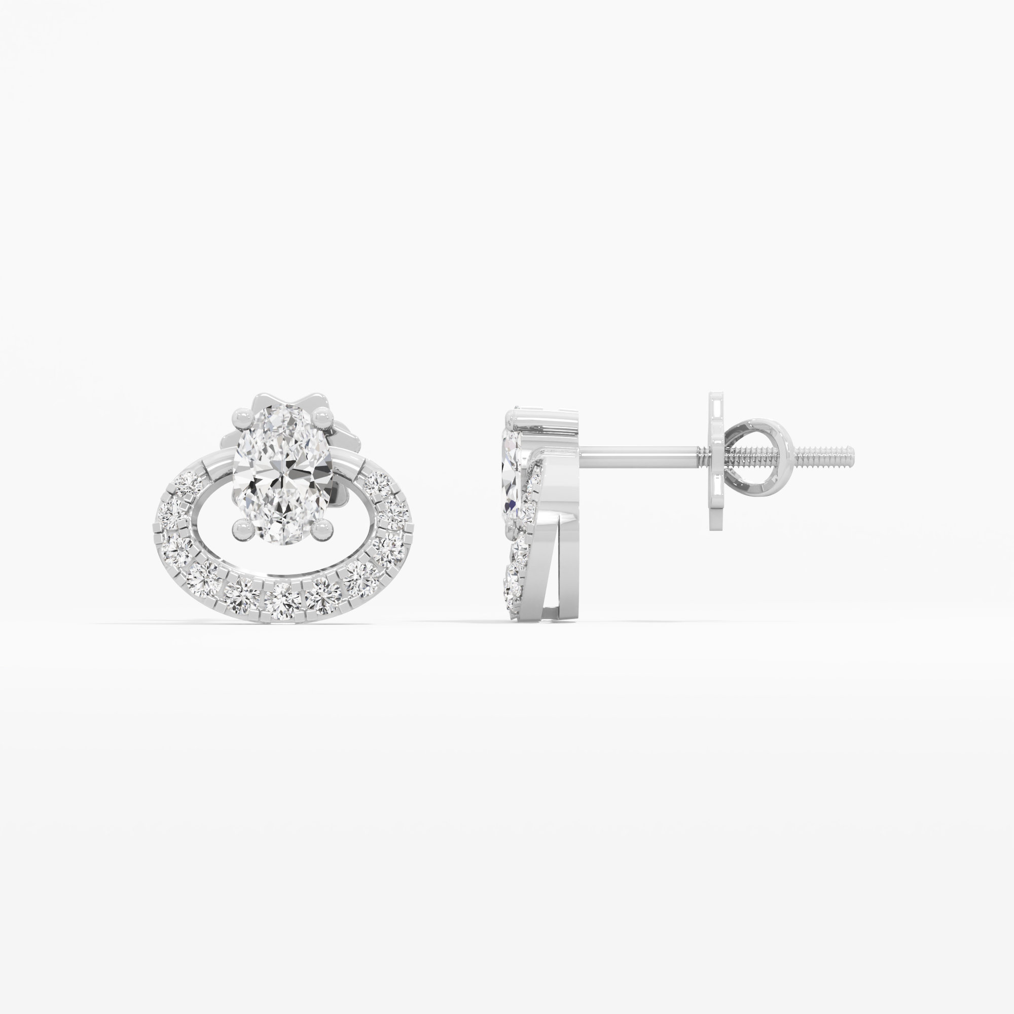 Majestic Oval Stud Earrings