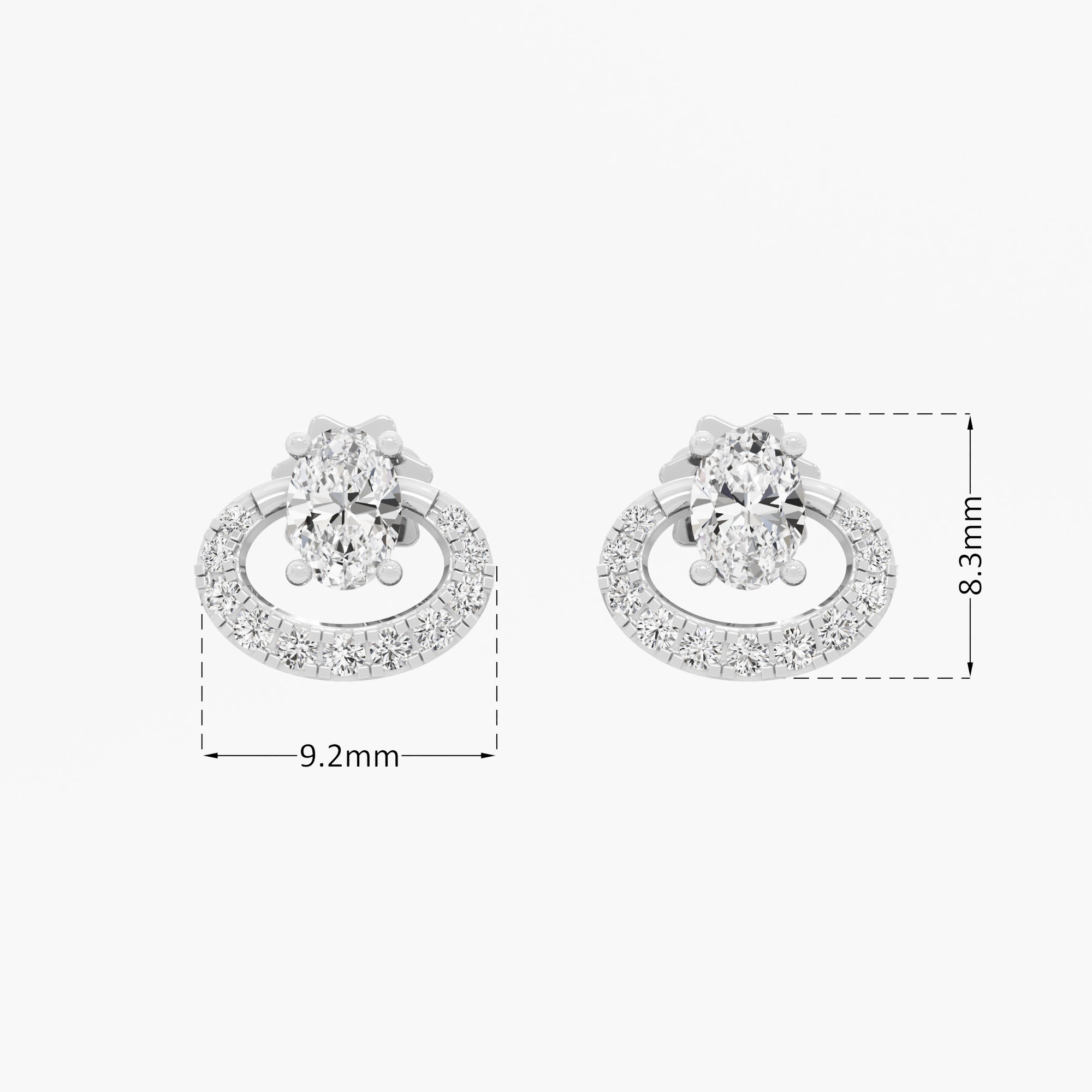 Majestic Oval Stud Earrings