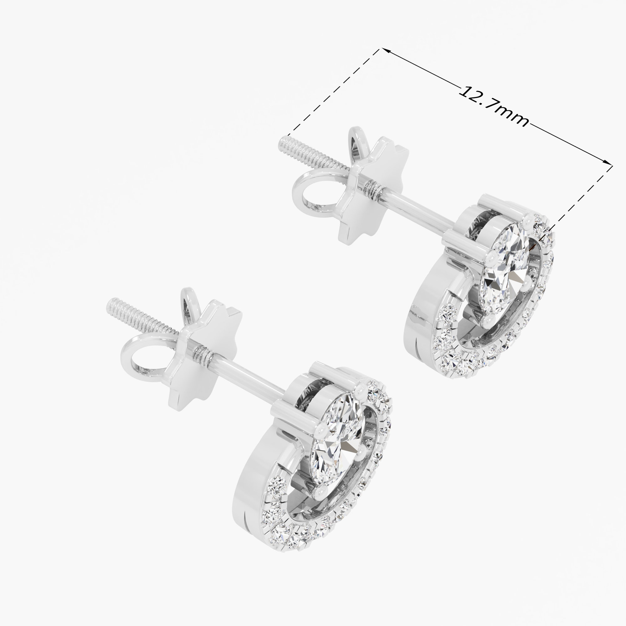 Majestic Oval Stud Earrings