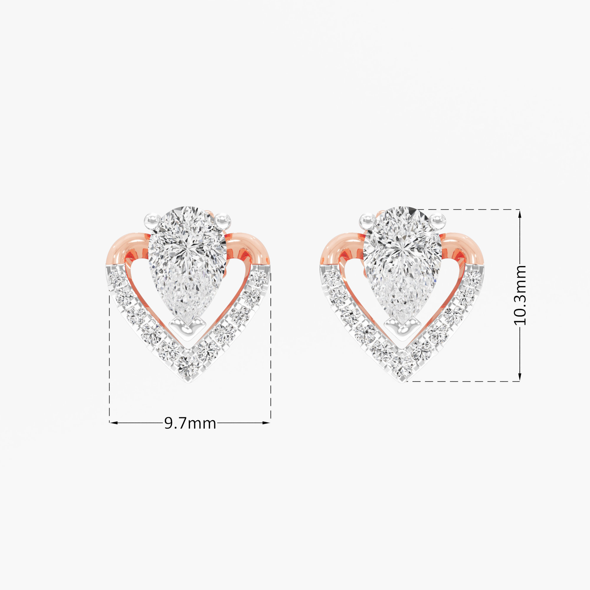 Entwine Pear Stud Earrings