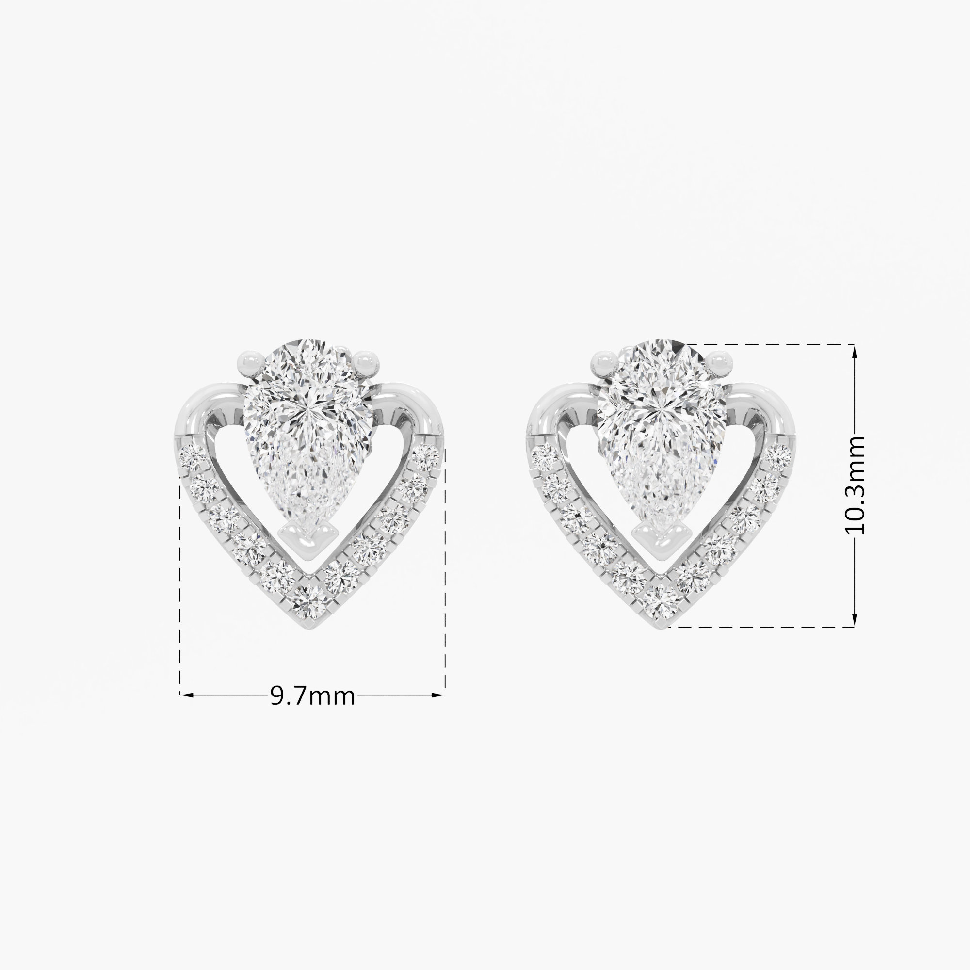 Entwine Pear Stud Earrings