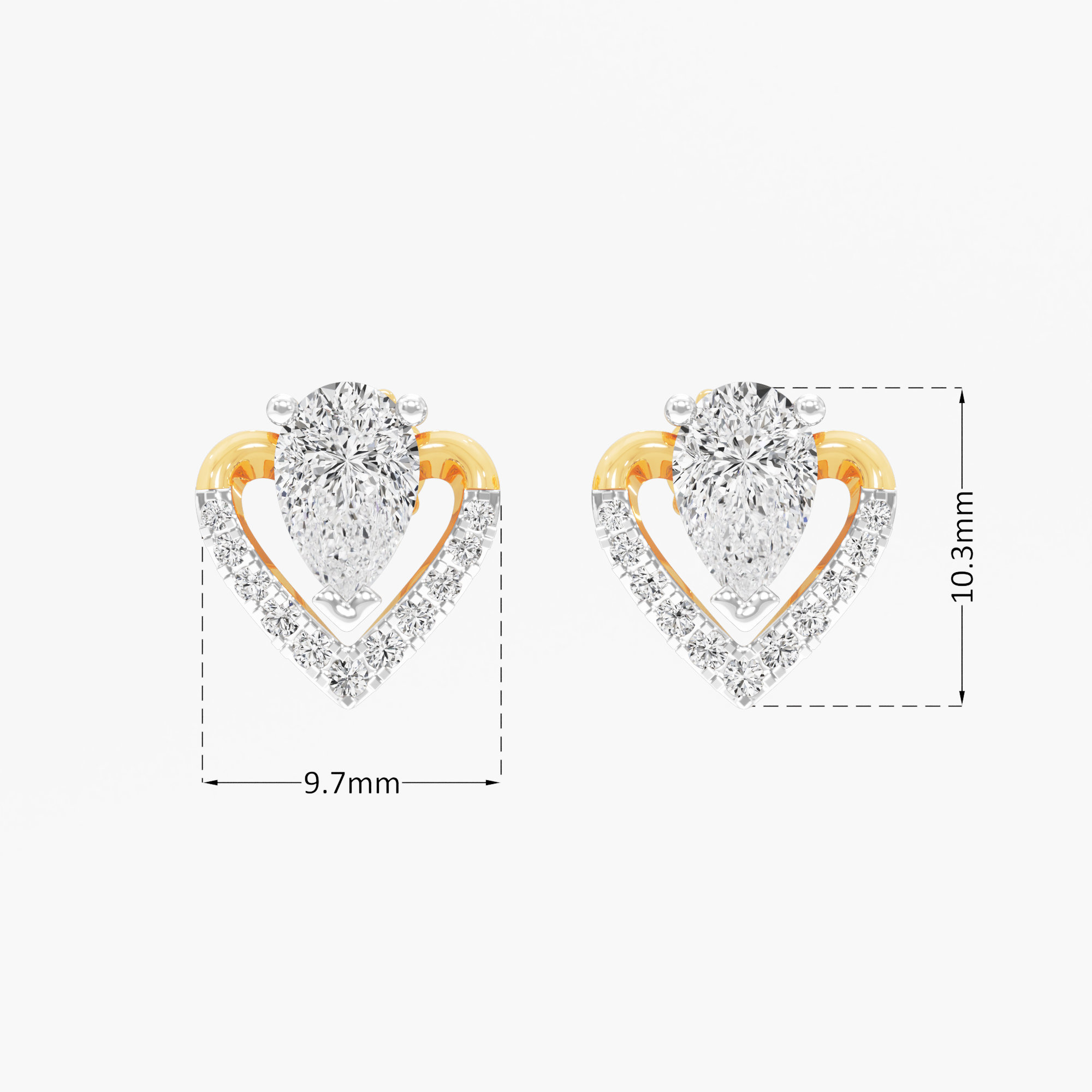 Entwine Pear Stud Earrings