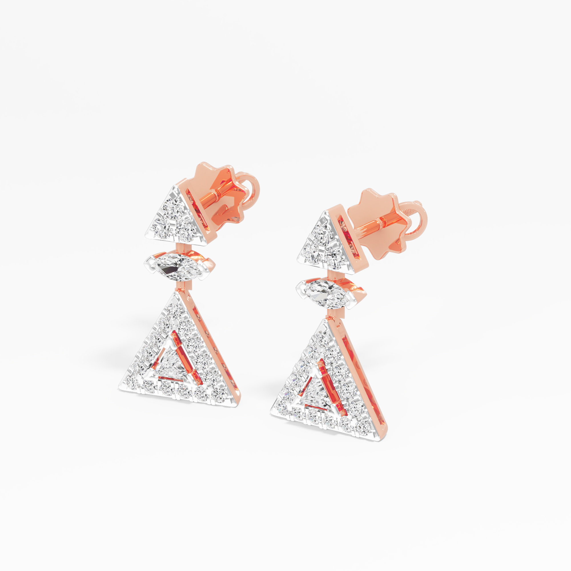 Pyramid Radiance Stud Earrings